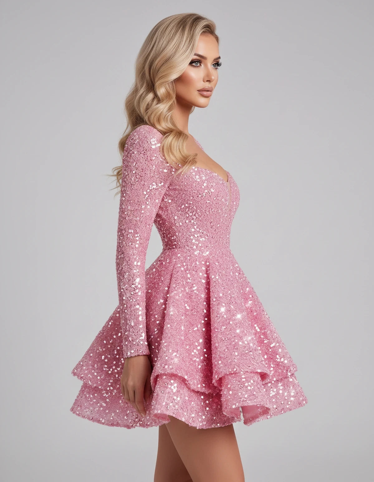 Annalise Mini Dress — Pink | SKU: SD-60264-pink-2,SD-60264-pink-4,SD-60264-pink-6,SD-60264-pink-8,SD-60264-pink-10,SD-60264-pink-12,SD-60264-pink-14,SD-60264-pink-16,SD-60264-pink-16W,SD-60264-pink-18W,SD-60264-pink-20W,SD-60264-pink-22W