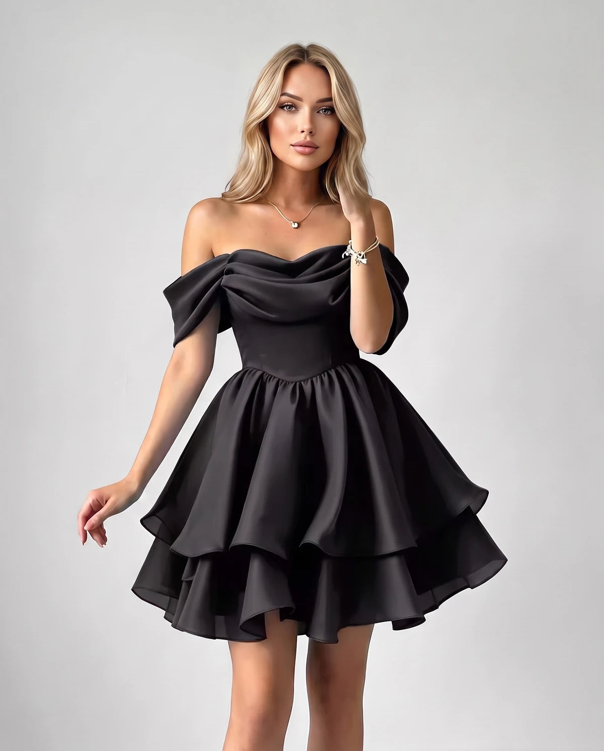 Anthea Mini Dress — Black