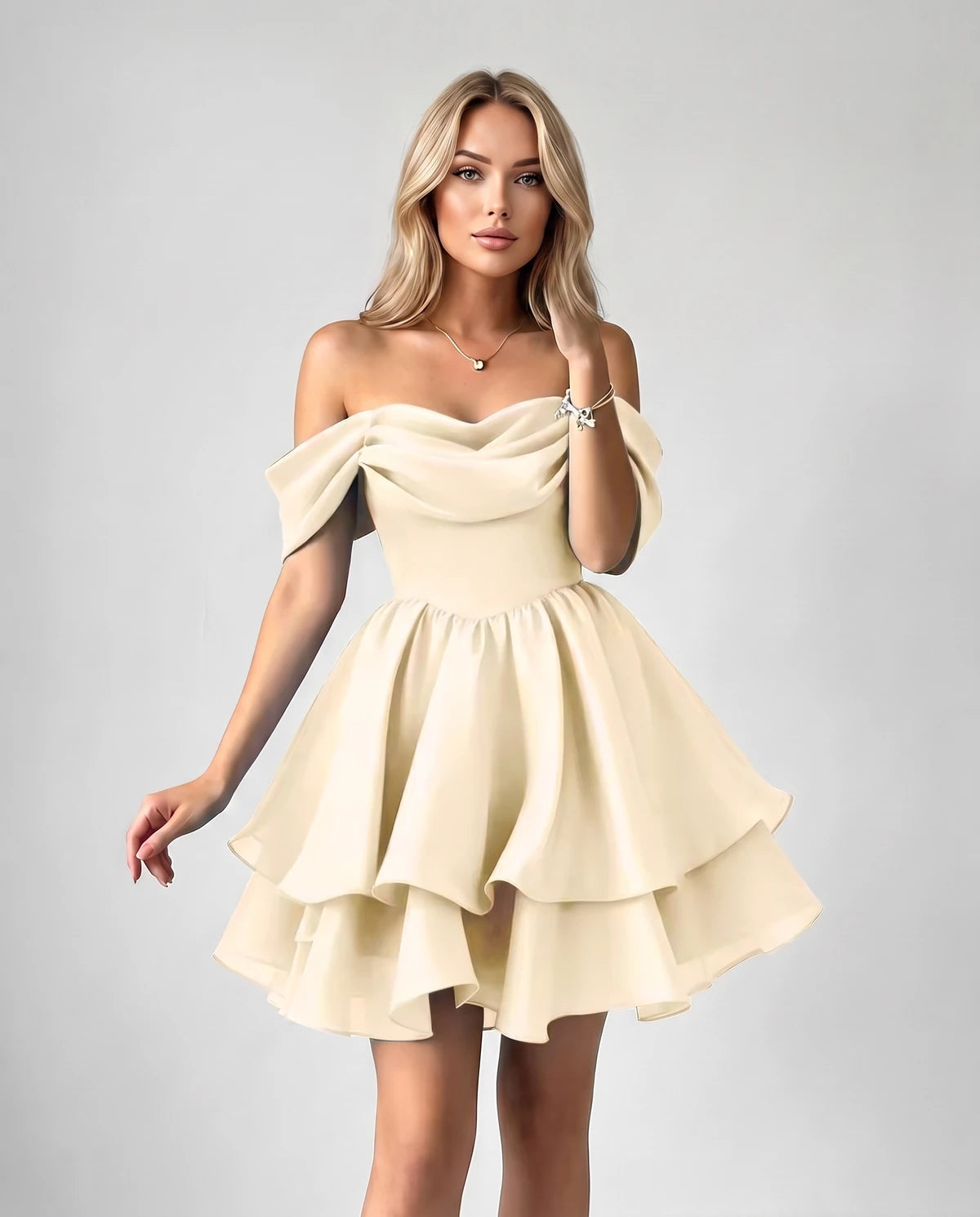 Anthea Mini Dress — Champagne