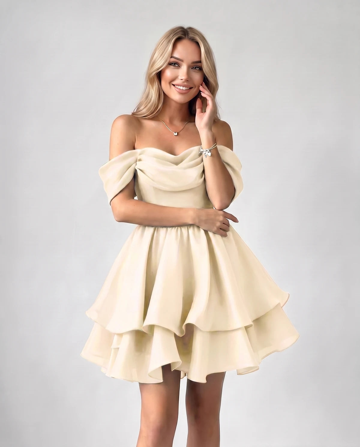 Anthea Mini Dress — Champagne | SKU: SD-51983-champagne-2,SD-51983-champagne-4,SD-51983-champagne-6,SD-51983-champagne-8,SD-51983-champagne-10,SD-51983-champagne-12,SD-51983-champagne-14,SD-51983-champagne-16,SD-51983-champagne-16W,SD-51983-champagne-18 W,SD-51983-champagne-20W,SD-51983-champagne-22W,SD-51983-champagne-24W,SD-51983-champagne-26W,SD-51983-champagne-28W,SD-51983-champagne-Custom size