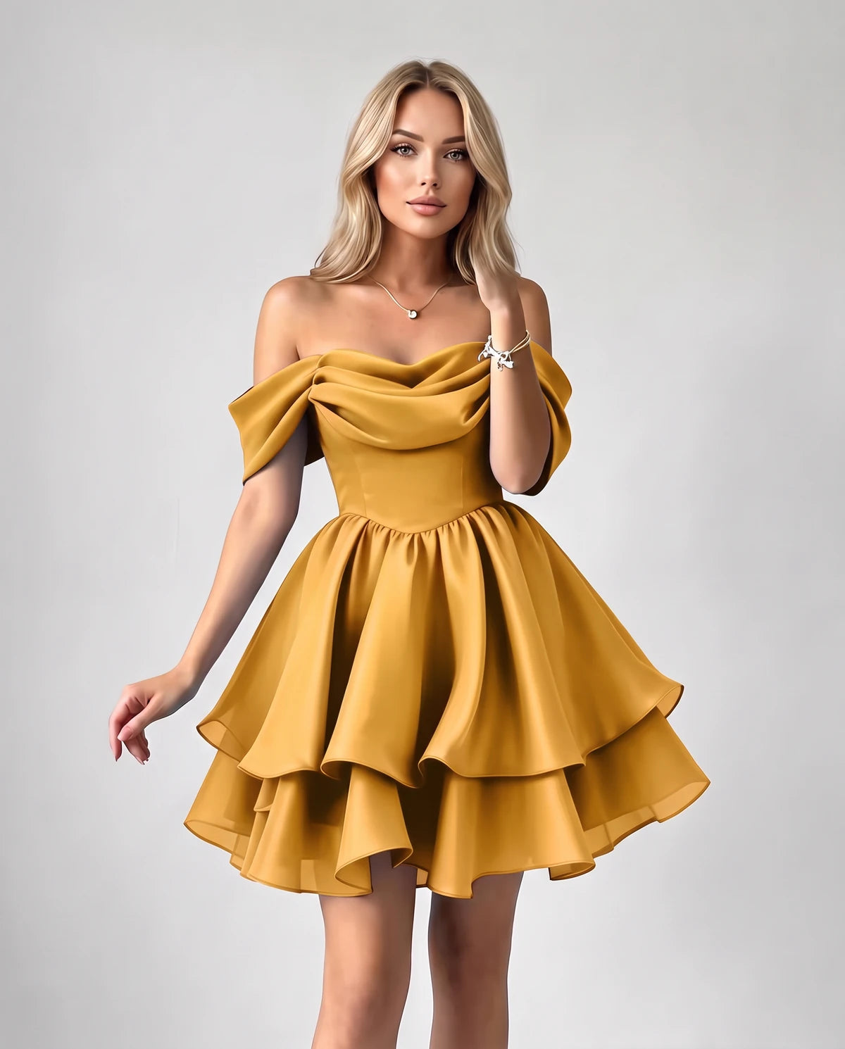 Anthea Mini Dress — Gold | SKU: SD-51983-gold-2,SD-51983-gold-4,SD-51983-gold-6,SD-51983-gold-8,SD-51983-gold-10,SD-51983-gold-12,SD-51983-gold-14,SD-51983-gold-16,SD-51983-gold-16W,SD-51983-gold-18 W,SD-51983-gold-20W,SD-51983-gold-22W,SD-51983-gold-24W,SD-51983-gold-26W,SD-51983-gold-28W,SD-51983-gold-Custom size