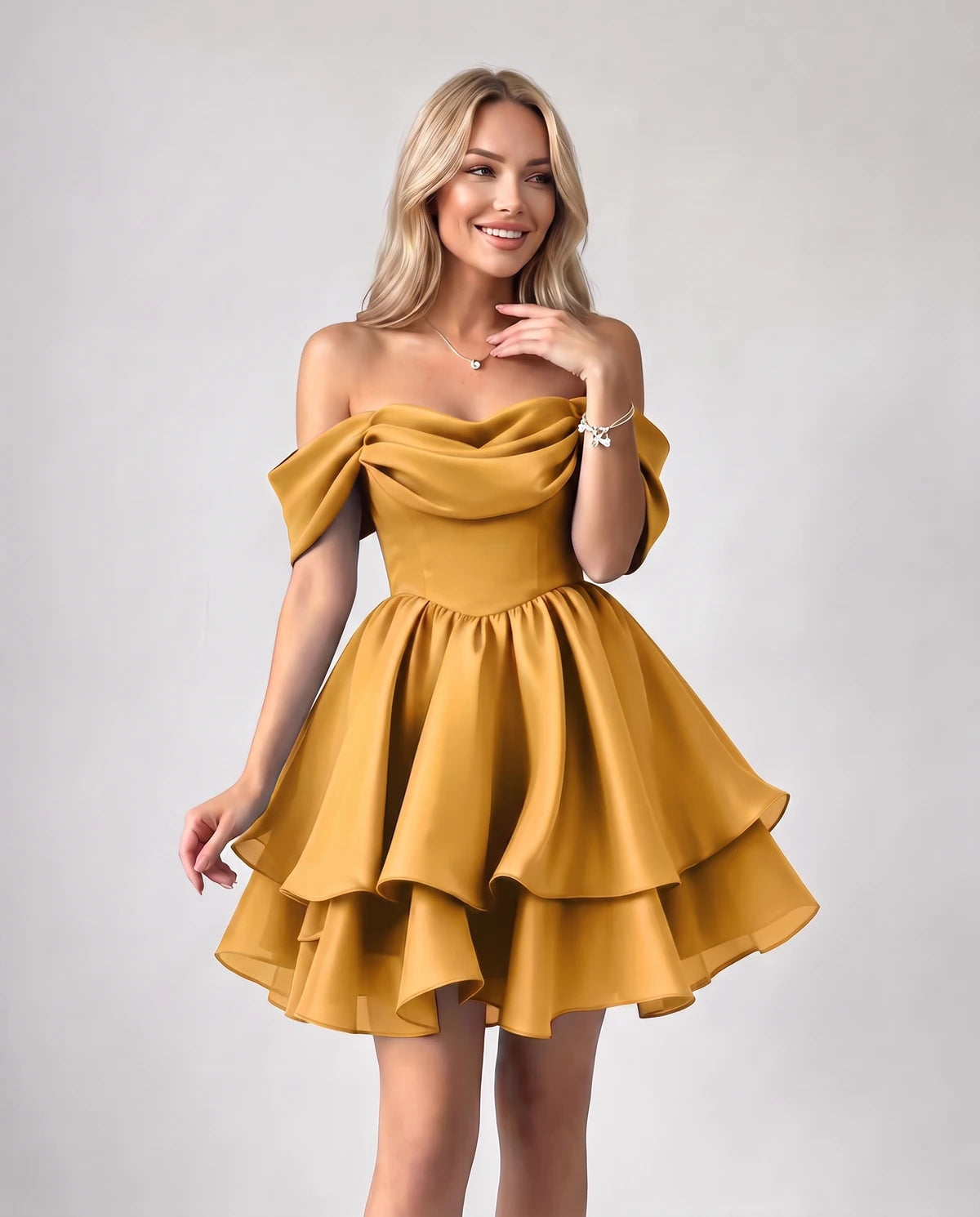 Anthea Mini Dress — Gold | SKU: SD-51983-gold-2,SD-51983-gold-4,SD-51983-gold-6,SD-51983-gold-8,SD-51983-gold-10,SD-51983-gold-12,SD-51983-gold-14,SD-51983-gold-16,SD-51983-gold-16W,SD-51983-gold-18 W,SD-51983-gold-20W,SD-51983-gold-22W,SD-51983-gold-24W,SD-51983-gold-26W,SD-51983-gold-28W,SD-51983-gold-Custom size