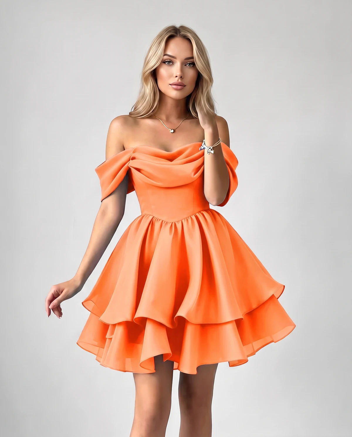 Anthea Mini Dress — Orange