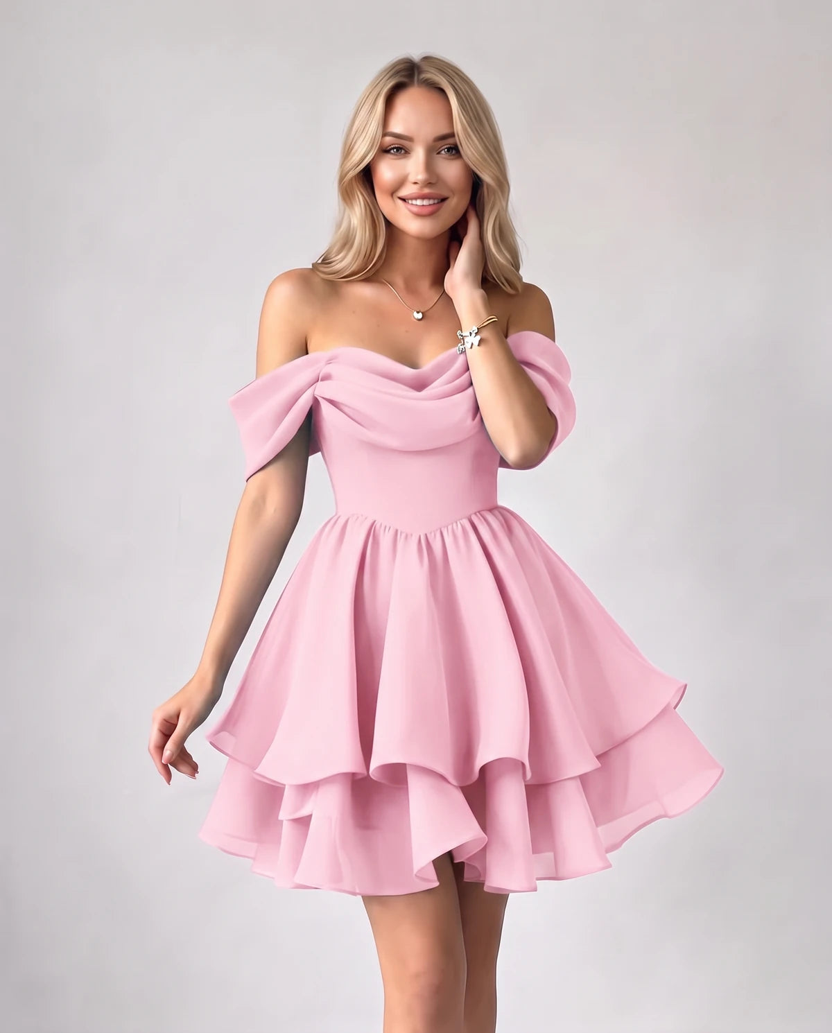 Anthea Mini Dress — Pink | SKU: SD-51983-pink-2,SD-51983-pink-4,SD-51983-pink-6,SD-51983-pink-8,SD-51983-pink-10,SD-51983-pink-12,SD-51983-pink-14,SD-51983-pink-16,SD-51983-pink-16W,SD-51983-pink-18 W,SD-51983-pink-20W,SD-51983-pink-22W,SD-51983-pink-24W,SD-51983-pink-26W,SD-51983-pink-28W,SD-51983-pink-Custom size