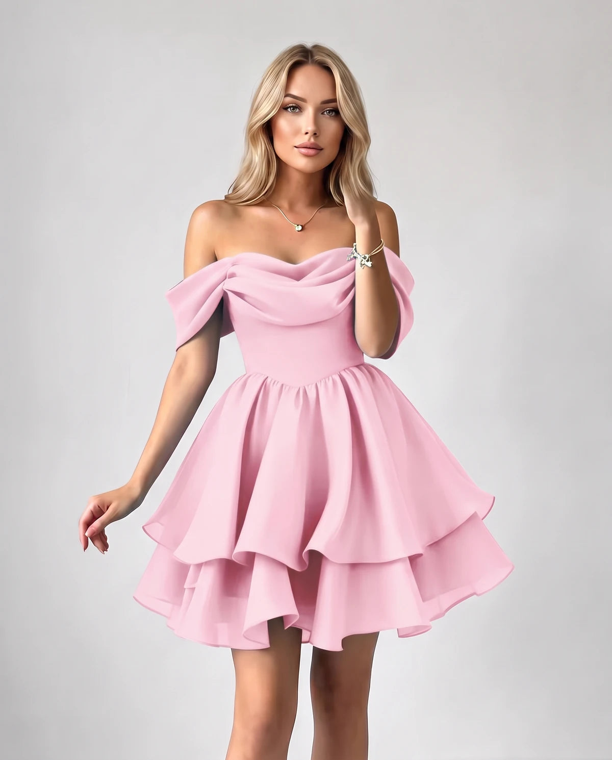 Anthea Mini Dress — Pink | SKU: SD-51983-pink-2,SD-51983-pink-4,SD-51983-pink-6,SD-51983-pink-8,SD-51983-pink-10,SD-51983-pink-12,SD-51983-pink-14,SD-51983-pink-16,SD-51983-pink-16W,SD-51983-pink-18 W,SD-51983-pink-20W,SD-51983-pink-22W,SD-51983-pink-24W,SD-51983-pink-26W,SD-51983-pink-28W,SD-51983-pink-Custom size