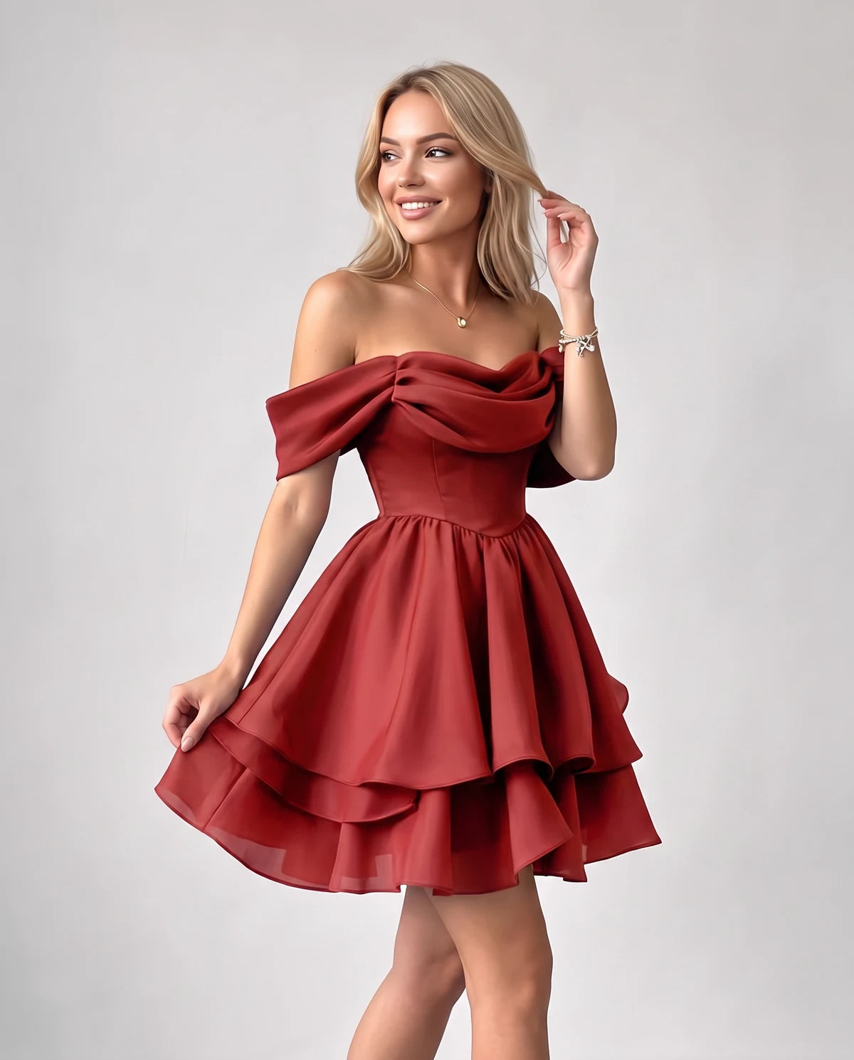 Anthea Mini Dress — Red | SKU: SD-51983-red-2,SD-51983-red-4,SD-51983-red-6,SD-51983-red-8,SD-51983-red-10,SD-51983-red-12,SD-51983-red-14,SD-51983-red-16,SD-51983-red-16W,SD-51983-red-18 W,SD-51983-red-20W,SD-51983-red-22W,SD-51983-red-24W,SD-51983-red-26W,SD-51983-red-28W,SD-51983-red-Custom size