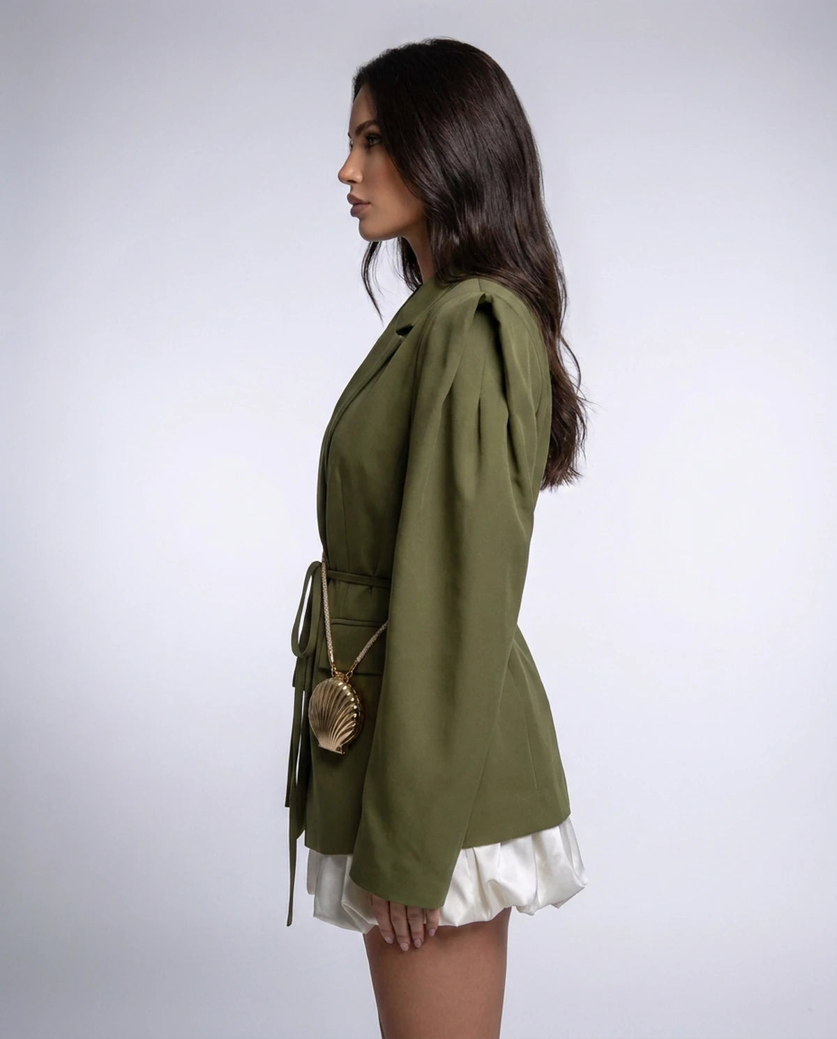 Araminta Blazer — Army Green | SKU: SD-07749-armygreen-XS,SD-07749-armygreen-S,SD-07749-armygreen-M,SD-07749-armygreen-L