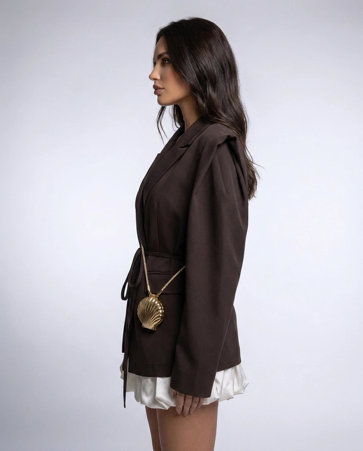 Araminta Blazer — Coffee | SKU: SD-07749-coffee-XS,SD-07749-coffee-S,SD-07749-coffee-M,SD-07749-coffee-L