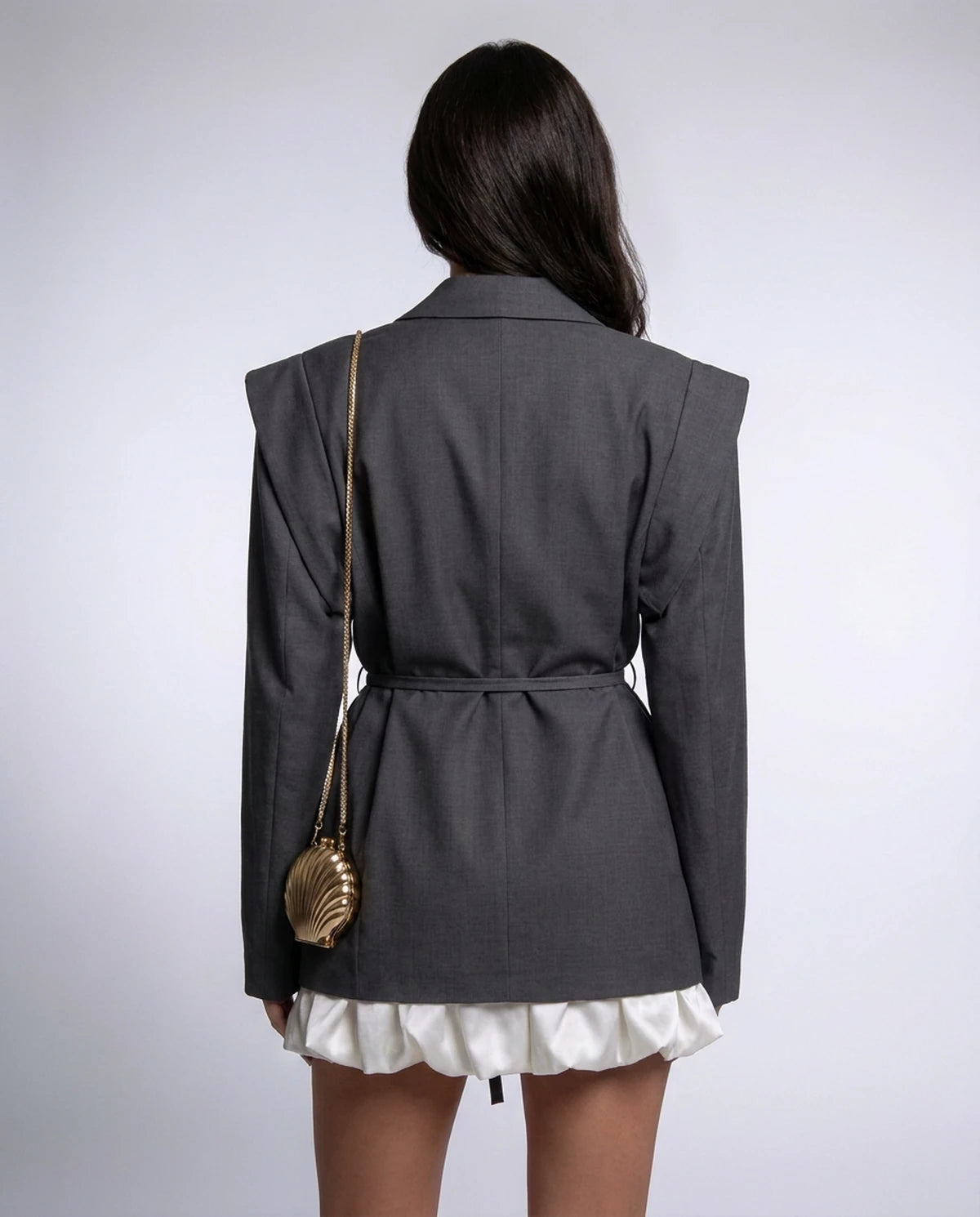 Araminta Blazer — Gray | SKU: SD-07749-gray-XS,SD-07749-gray-S,SD-07749-gray-M,SD-07749-gray-L