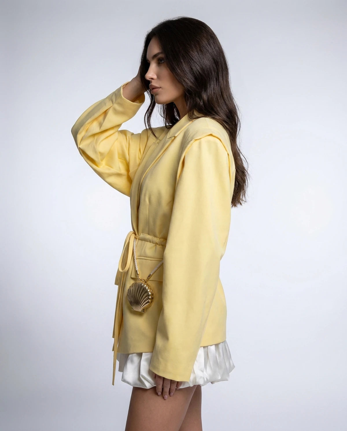 Araminta Blazer — Yellow | SKU: SD-07749-yellow-XS,SD-07749-yellow-S,SD-07749-yellow-M,SD-07749-yellow-L