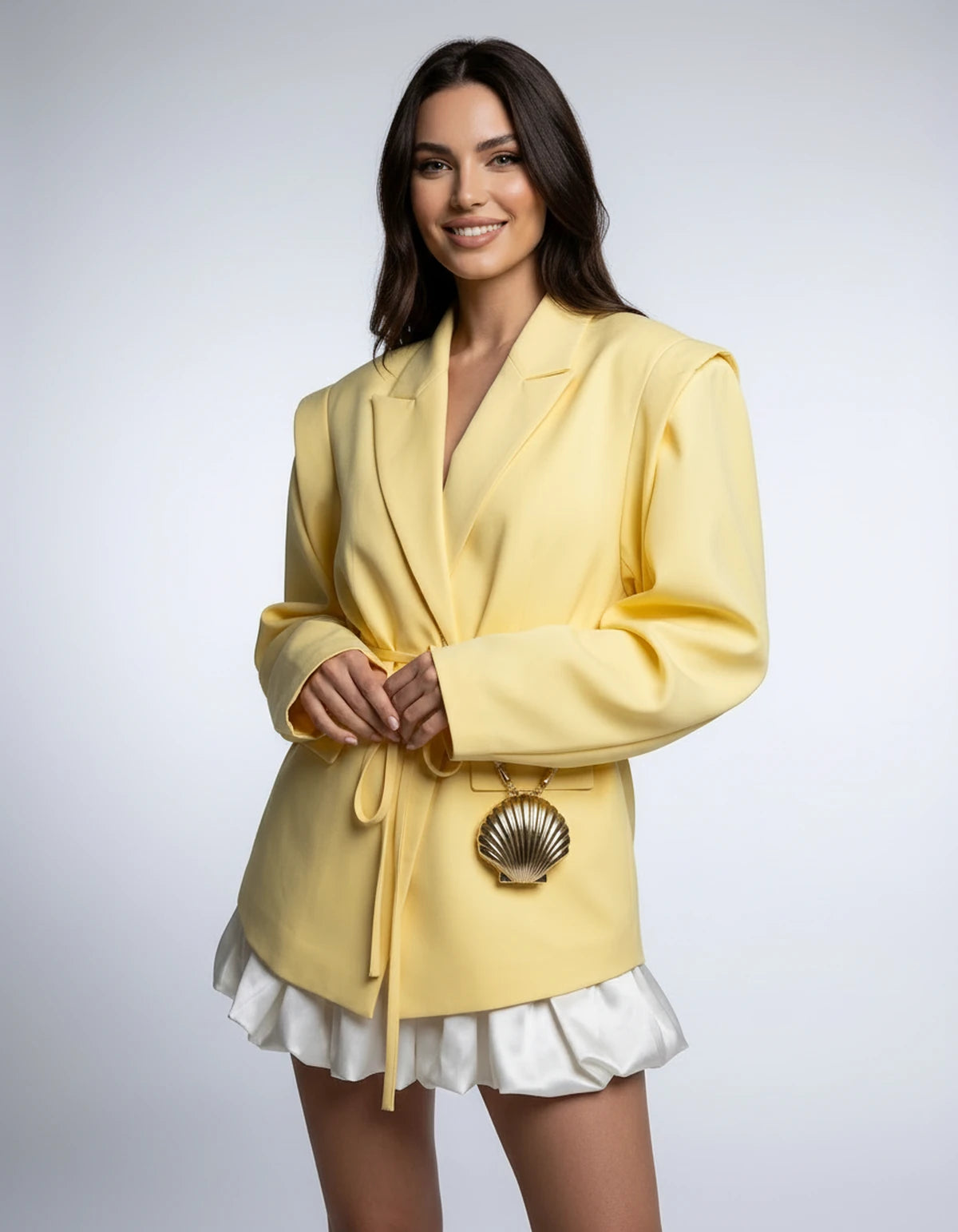 Araminta Blazer — Yellow | SKU: SD-07749-yellow-XS,SD-07749-yellow-S,SD-07749-yellow-M,SD-07749-yellow-L
