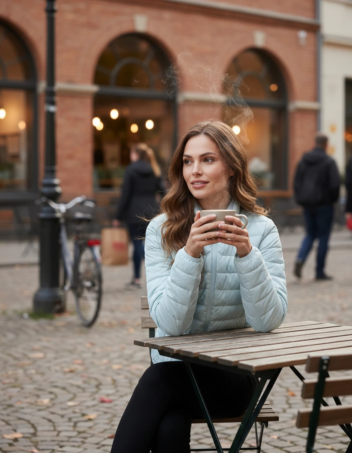 Arcadialle Coat — Blue-green | SKU: SD-71836-bluegreen-M 50-60KG,SD-71836-bluegreen-S 40-50KG,SD-71836-bluegreen-L 60-70KG