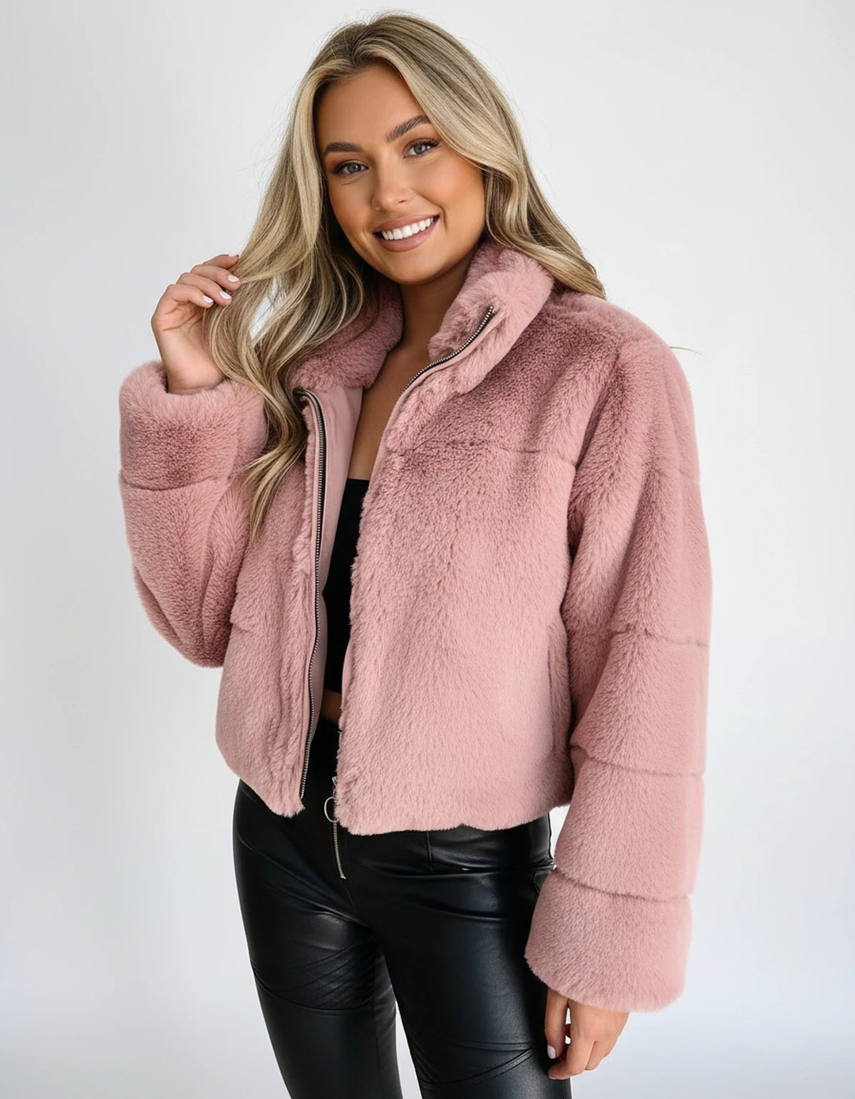 Ardenne Coat — Pink | SKU: SD-53577-pink-XS,SD-53577-pink-S,SD-53577-pink-M,SD-53577-pink-L,SD-53577-pink-XL,SD-53577-pink-2XL