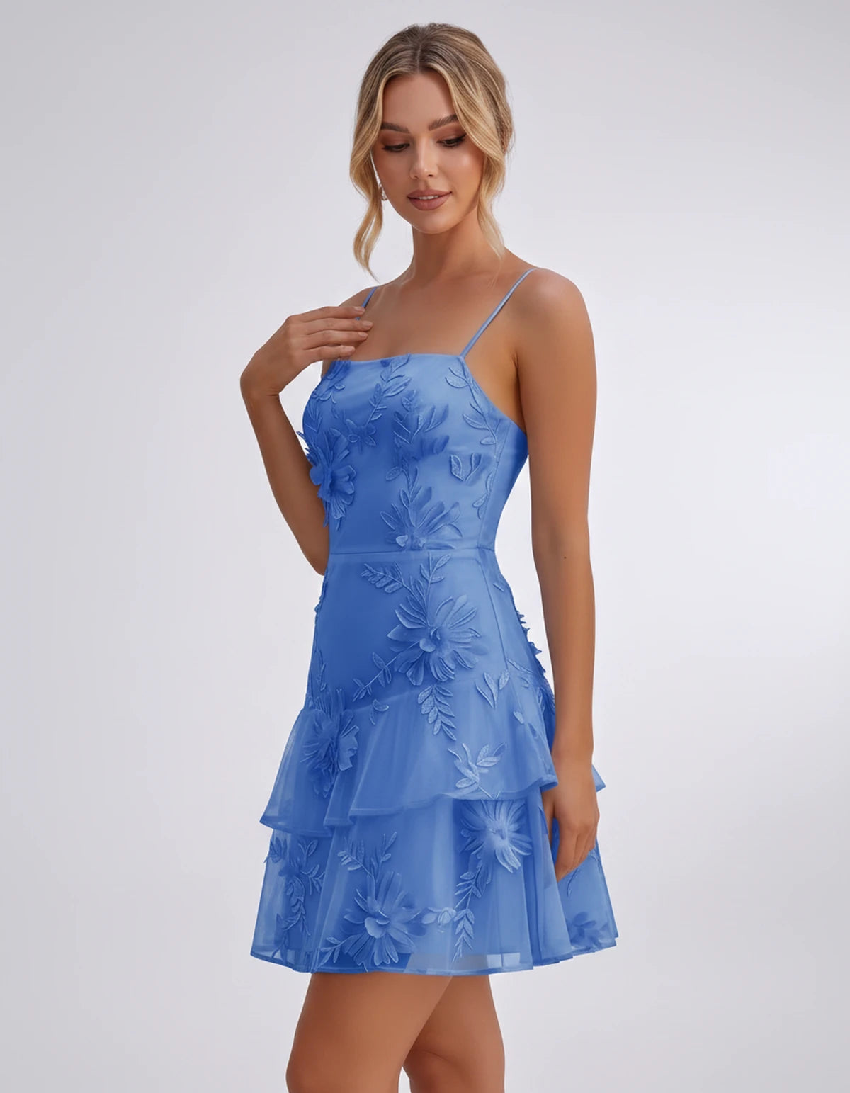 Ashelia Mini Dress — Blue | SKU: SD-48439-blue-2,SD-48439-blue-4,SD-48439-blue-6,SD-48439-blue-8,SD-48439-blue-10,SD-48439-blue-12,SD-48439-blue-14,SD-48439-blue-16,SD-48439-blue-16W,SD-48439-blue-18W,SD-48439-blue-20W,SD-48439-blue-22W,SD-48439-blue-24W,SD-48439-blue-26W,SD-48439-blue-28W
