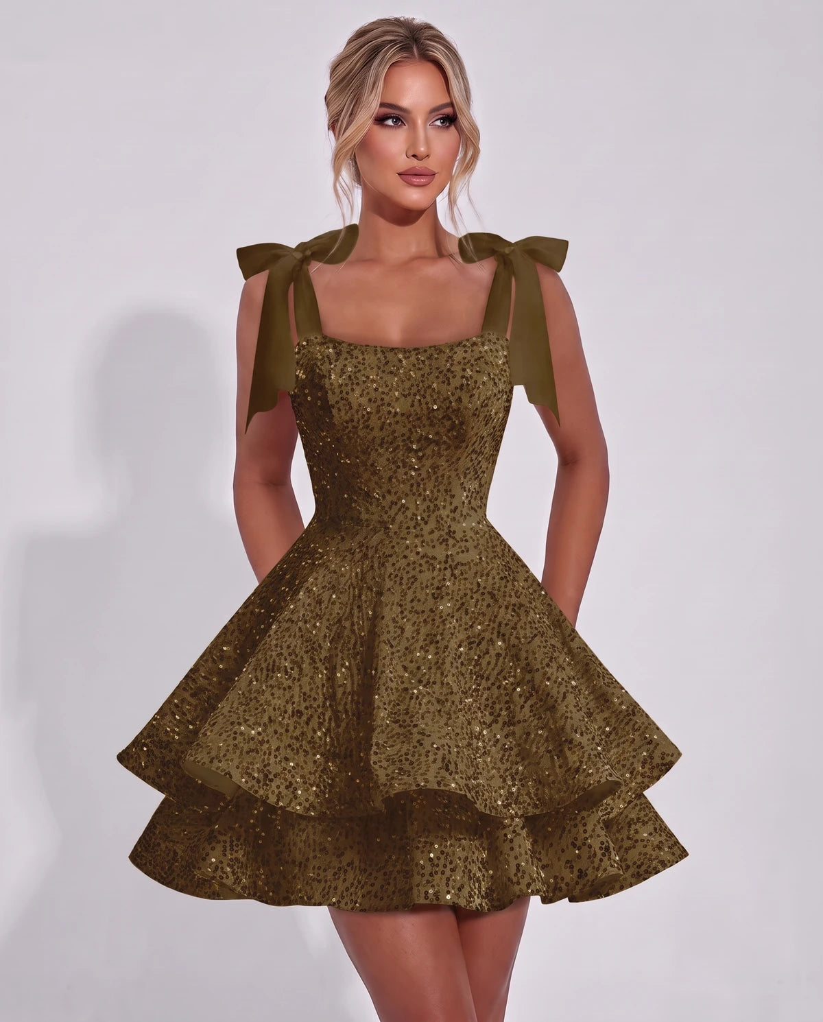 Astoria Mini Dress — Brown