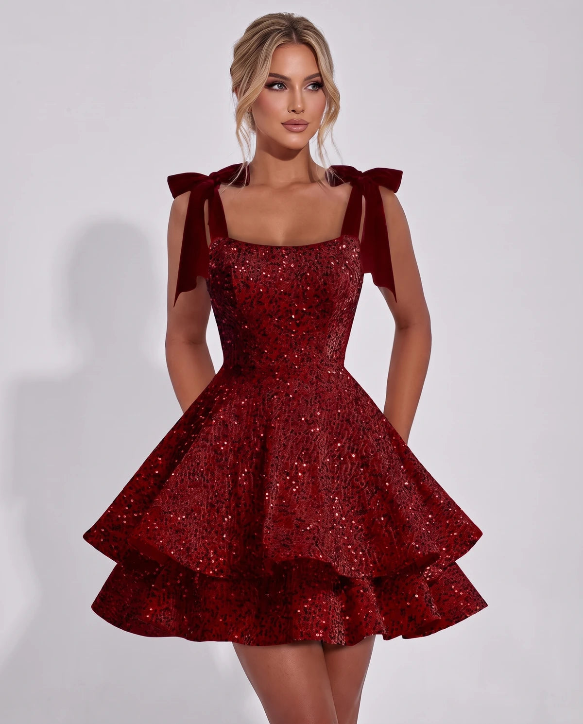 Astoria Mini Dress — Burgundy