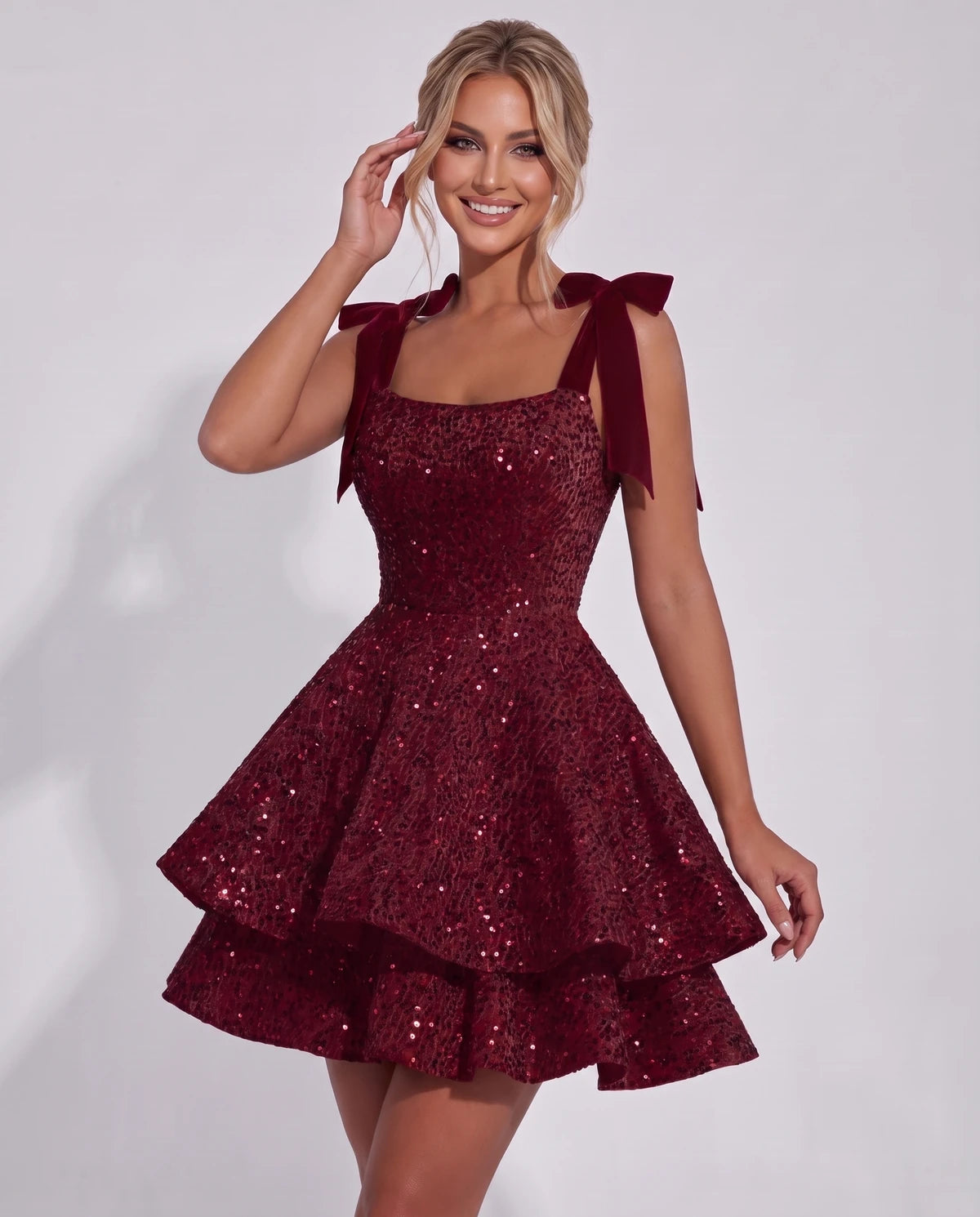 Astoria Mini Dress — Dark Burgundy | SKU: SD-69926-darkburgundy-2,SD-69926-darkburgundy-4,SD-69926-darkburgundy-6,SD-69926-darkburgundy-8,SD-69926-darkburgundy-10,SD-69926-darkburgundy-12,SD-69926-darkburgundy-14,SD-69926-darkburgundy-16,SD-69926-darkburgundy-16W,SD-69926-darkburgundy-18W,SD-69926-darkburgundy-20W,SD-69926-darkburgundy-22W