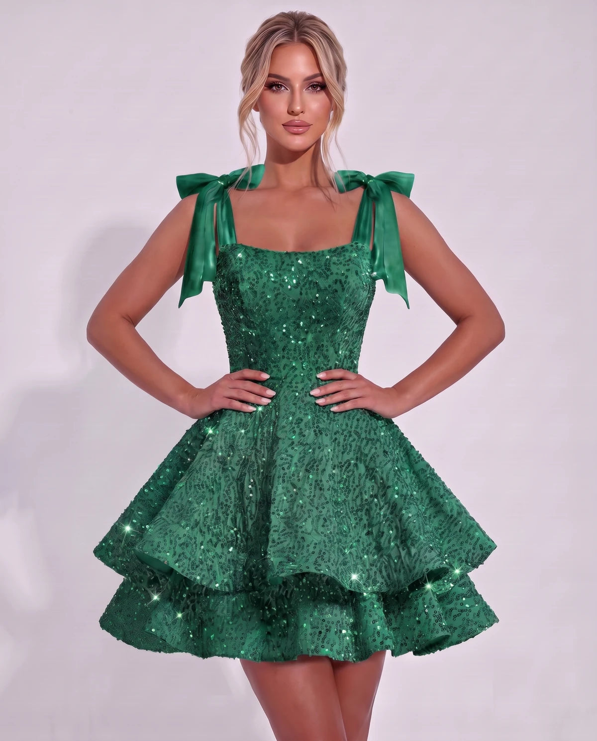 Astoria Mini Dress — Green