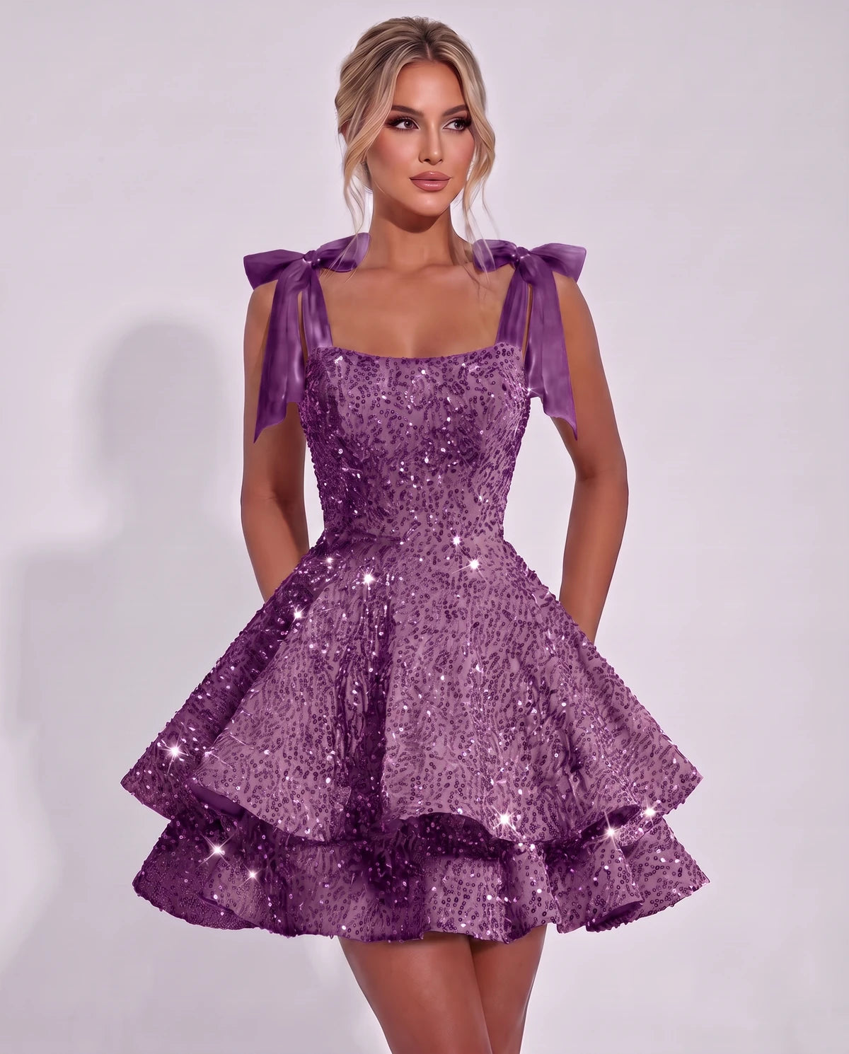 Astoria Mini Dress — Purple
