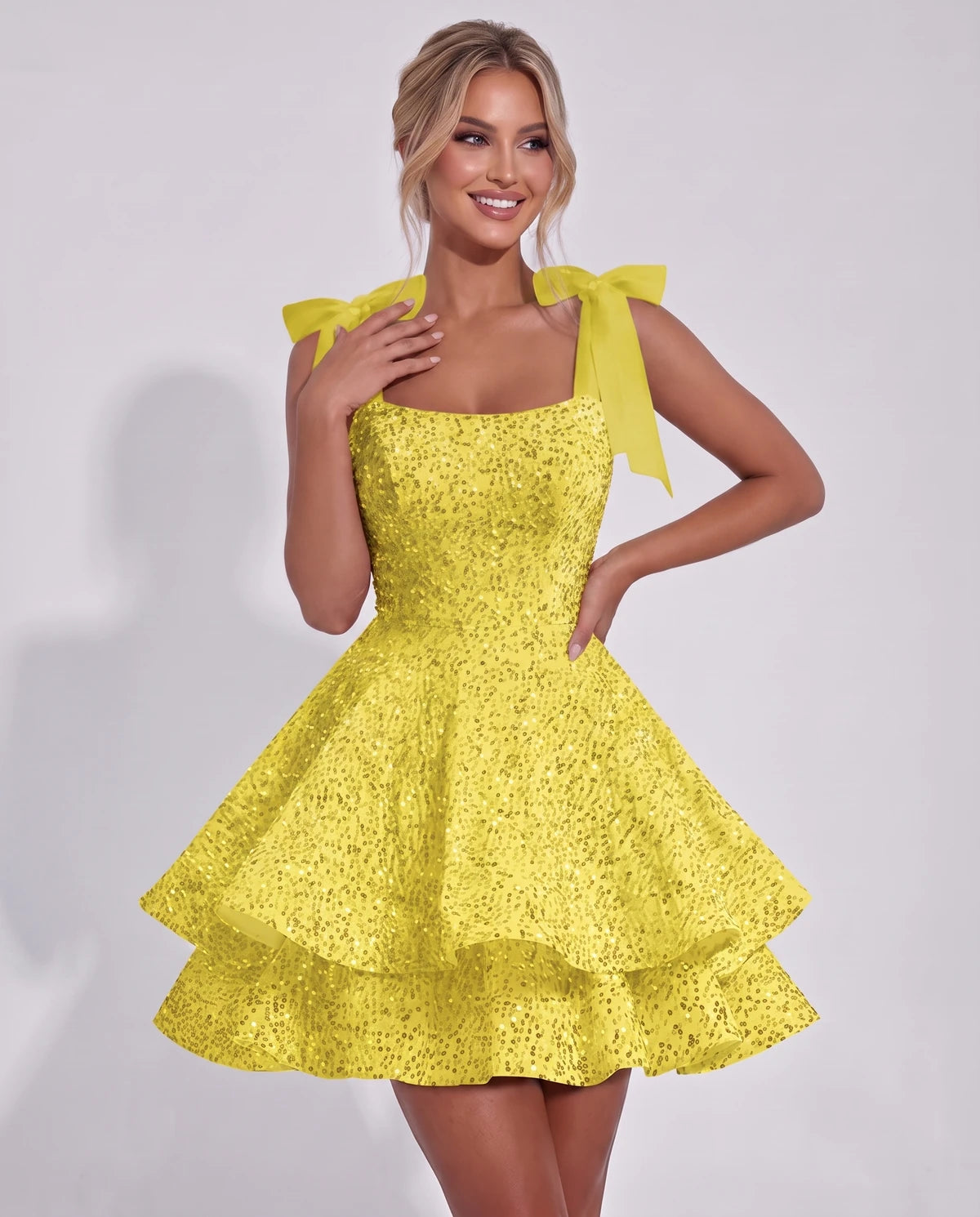 Astoria Mini Dress — Yellow