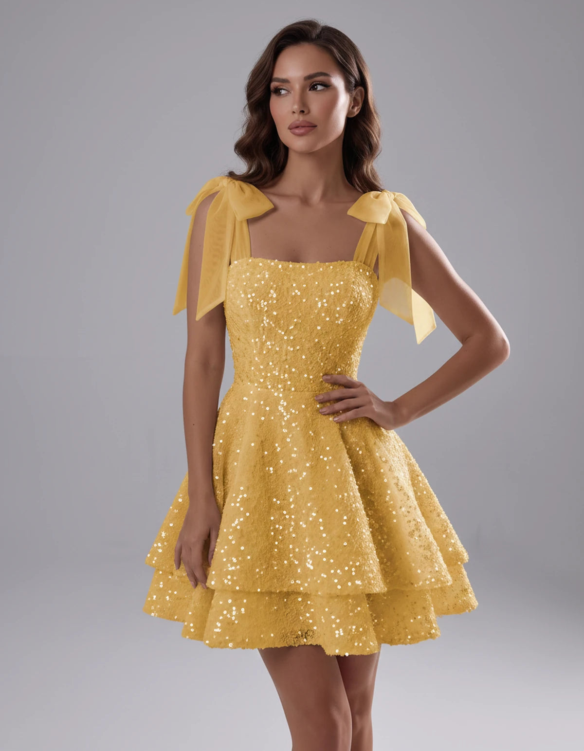 Auriane Mini Dress — Gold | SKU: SD-54780-gold-2,SD-54780-gold-4,SD-54780-gold-6,SD-54780-gold-8,SD-54780-gold-10,SD-54780-gold-12,SD-54780-gold-14,SD-54780-gold-16,SD-54780-gold-16W,SD-54780-gold-18W,SD-54780-gold-20W,SD-54780-gold-22W
