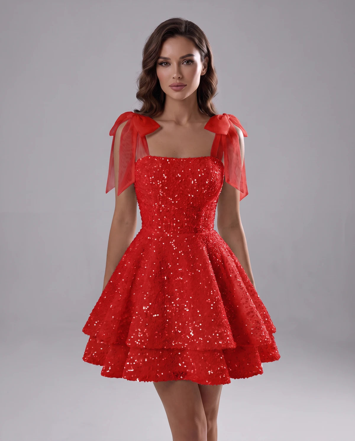 Auriane Mini Dress — Red