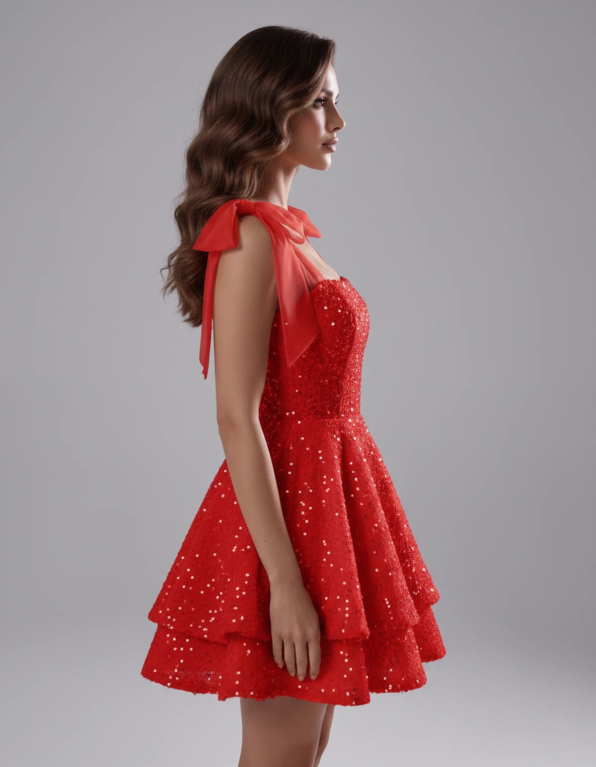 Auriane Mini Dress — Red | SKU: SD-54780-red-2,SD-54780-red-4,SD-54780-red-6,SD-54780-red-8,SD-54780-red-10,SD-54780-red-12,SD-54780-red-14,SD-54780-red-16,SD-54780-red-16W,SD-54780-red-18W,SD-54780-red-20W,SD-54780-red-22W