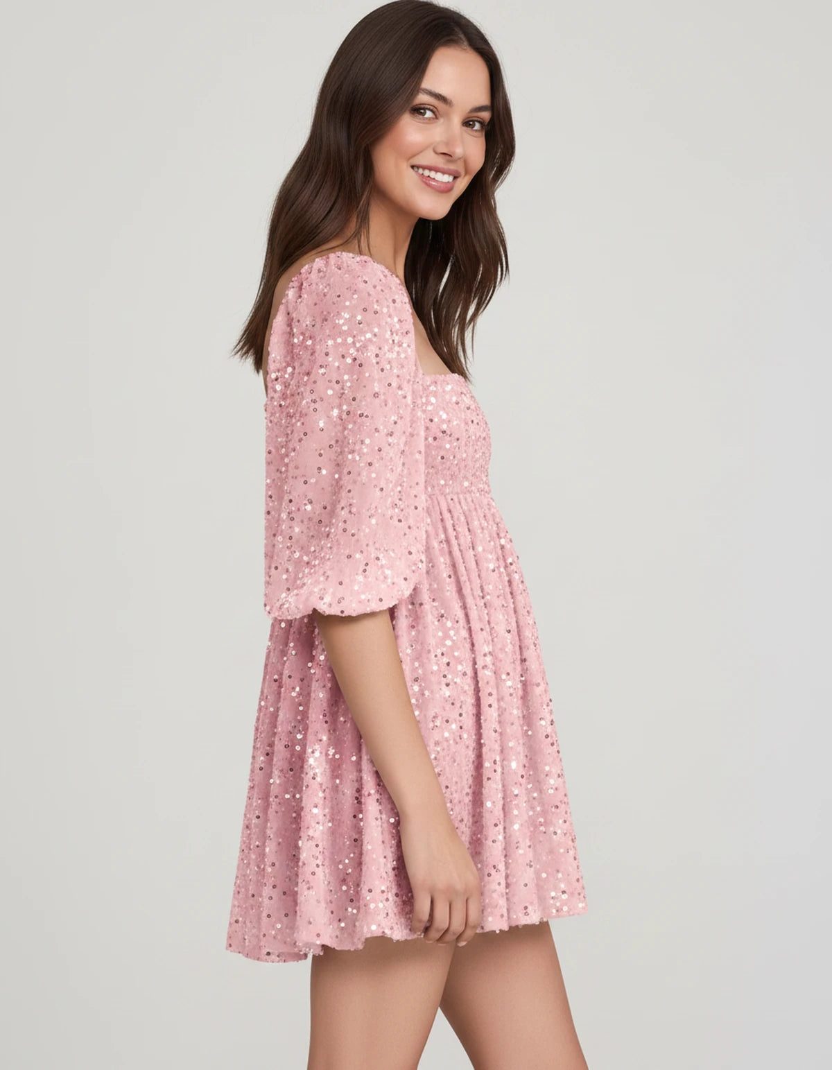 Avelina Mini Dress — Pink | SKU: SD-79760-pink-2,SD-79760-pink-4,SD-79760-pink-6,SD-79760-pink-8,SD-79760-pink-10,SD-79760-pink-12,SD-79760-pink-14,SD-79760-pink-16,SD-79760-pink-16W,SD-79760-pink-18W,SD-79760-pink-20W,SD-79760-pink-22W