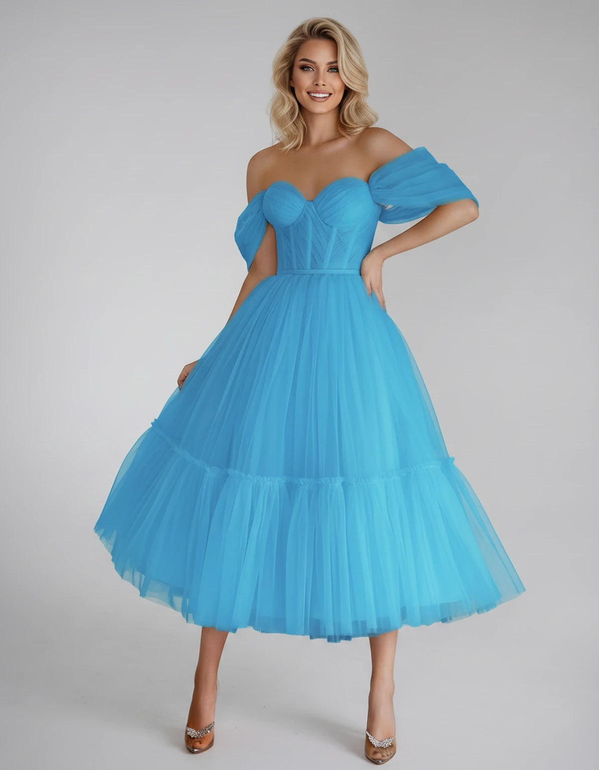 Azurine Midi Dresses — A Blue | SKU: SD-99025-ablue-2,SD-99025-ablue-4,SD-99025-ablue-6,SD-99025-ablue-8,SD-99025-ablue-10,SD-99025-ablue-12,SD-99025-ablue-14,SD-99025-ablue-16,SD-99025-ablue-16W,SD-99025-ablue-18W,SD-99025-ablue-20W,SD-99025-ablue-22W