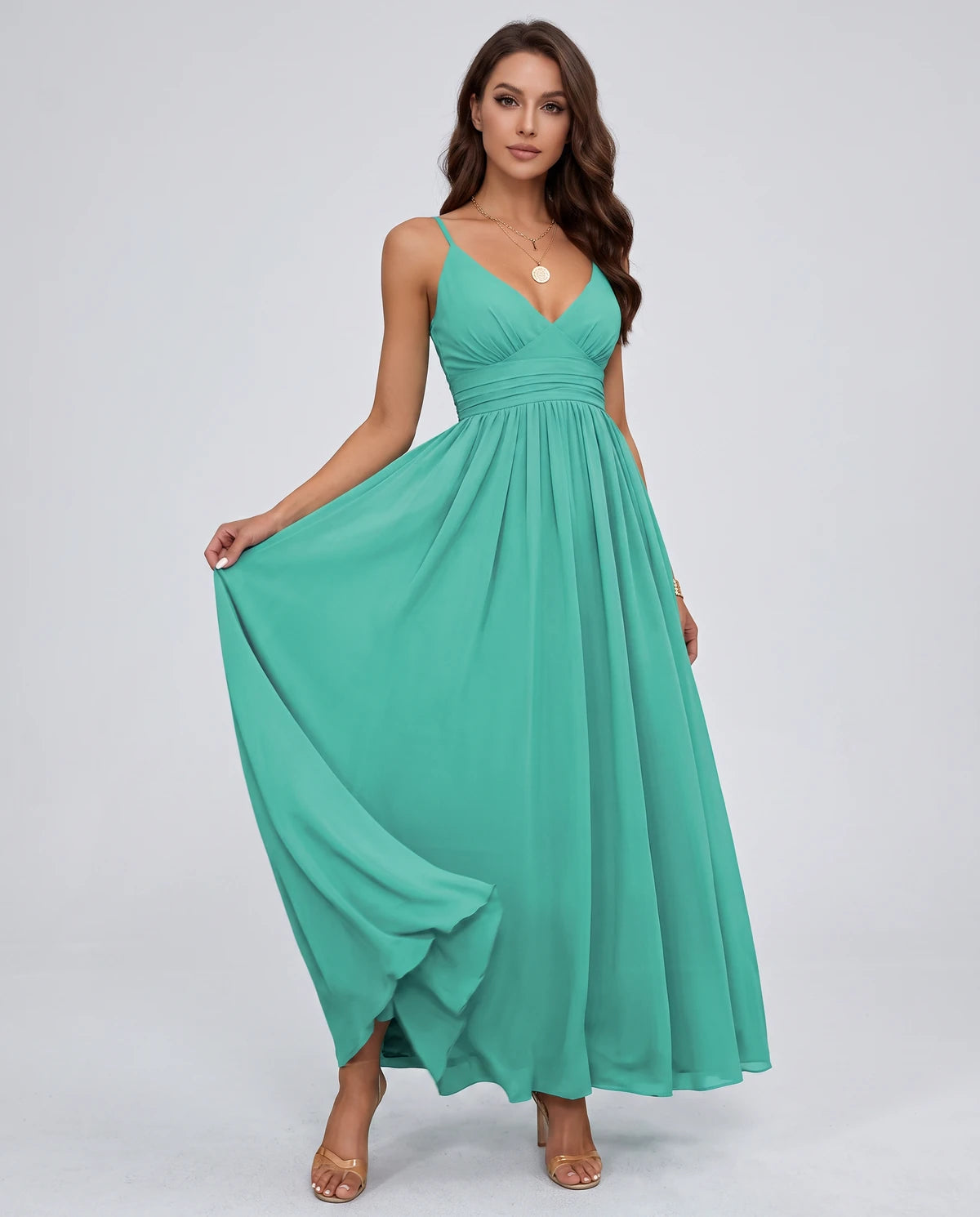 Belisse Maxi Dress — Aqua Blue