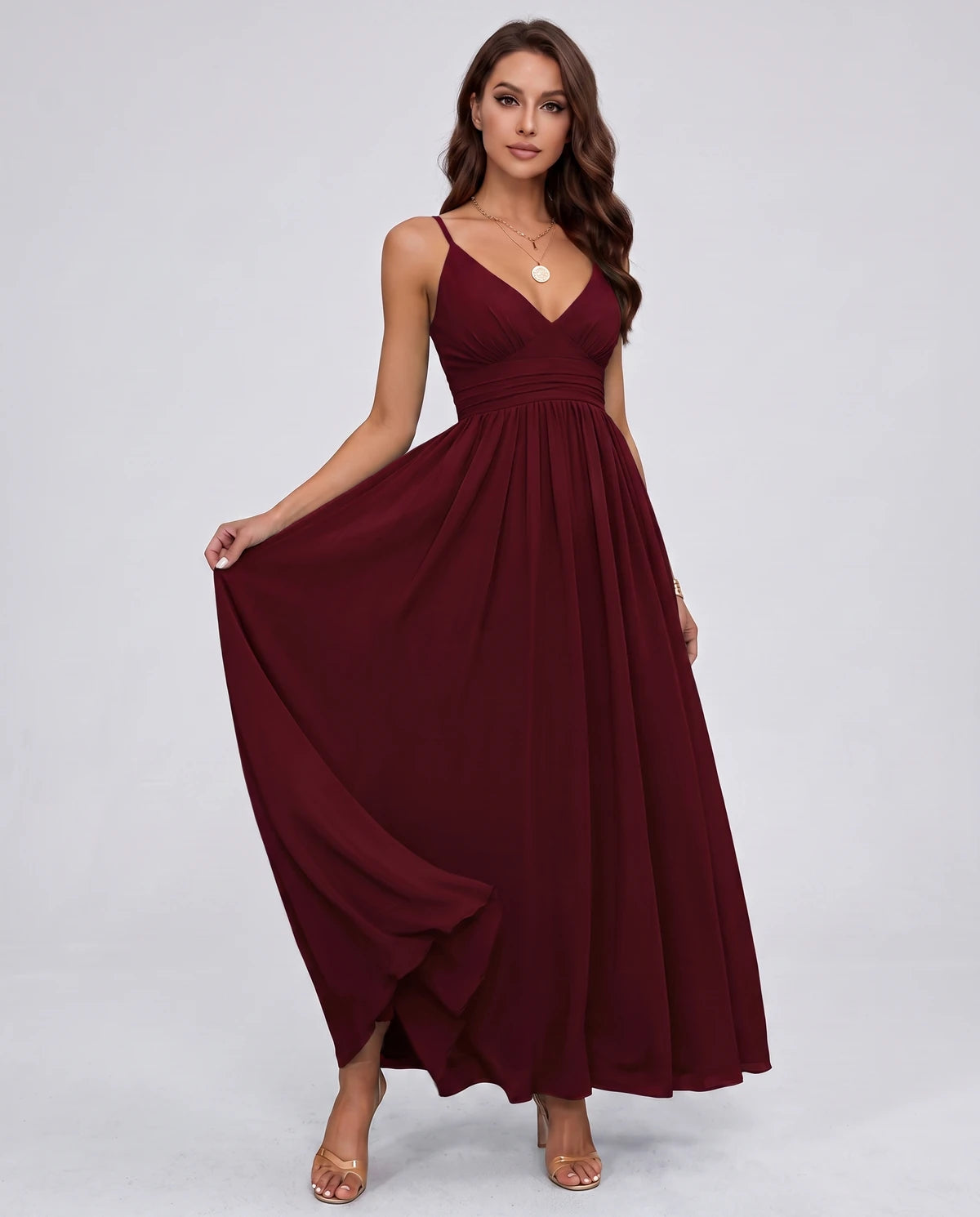 Belisse Maxi Dress — Burgundy
