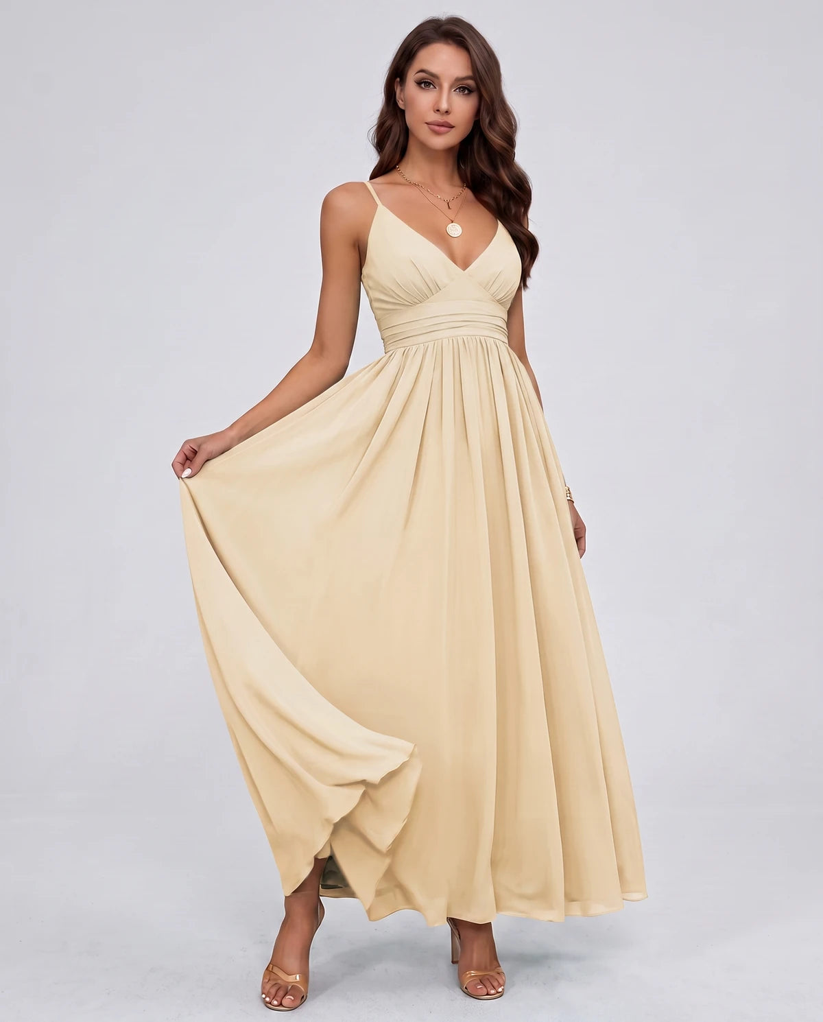 Belisse Maxi Dress — Champagne