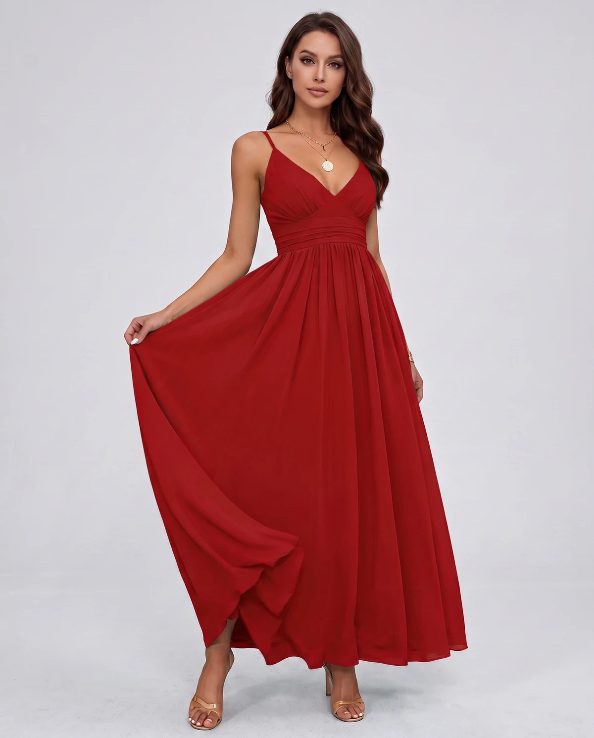 Belisse Maxi Dress — Red