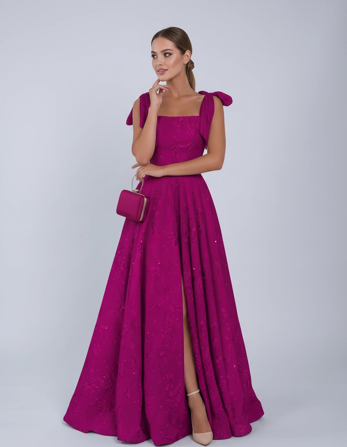 Bellamy Maxi Dress — Fuchsia | SKU: SD-00075-fuchsia-2,SD-00075-fuchsia-4,SD-00075-fuchsia-6,SD-00075-fuchsia-8,SD-00075-fuchsia-10,SD-00075-fuchsia-12,SD-00075-fuchsia-14,SD-00075-fuchsia-16,SD-00075-fuchsia-16W,SD-00075-fuchsia-18W,SD-00075-fuchsia-20W,SD-00075-fuchsia-22W