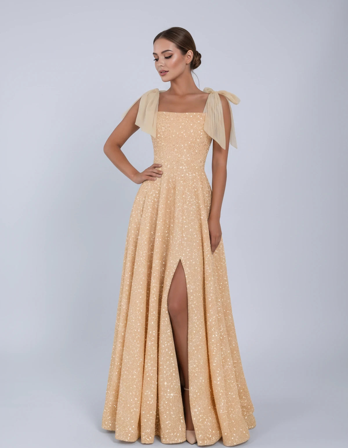 Bellamy Maxi Dress — Gold | SKU: SD-00075-gold-2,SD-00075-gold-4,SD-00075-gold-6,SD-00075-gold-8,SD-00075-gold-10,SD-00075-gold-12,SD-00075-gold-14,SD-00075-gold-16,SD-00075-gold-16W,SD-00075-gold-18W,SD-00075-gold-20W,SD-00075-gold-22W