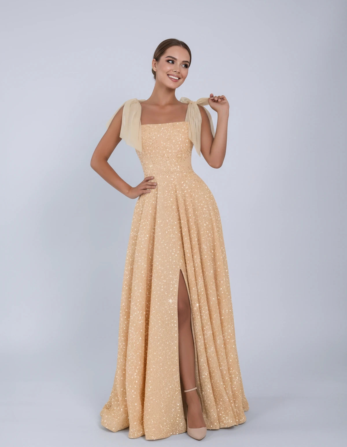 Bellamy Maxi Dress — Gold | SKU: SD-00075-gold-2,SD-00075-gold-4,SD-00075-gold-6,SD-00075-gold-8,SD-00075-gold-10,SD-00075-gold-12,SD-00075-gold-14,SD-00075-gold-16,SD-00075-gold-16W,SD-00075-gold-18W,SD-00075-gold-20W,SD-00075-gold-22W