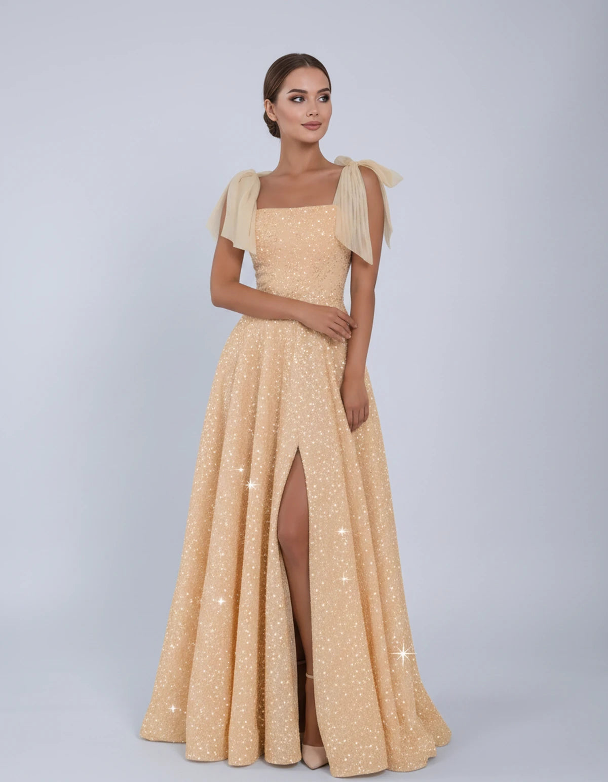 Bellamy Maxi Dress — Gold | SKU: SD-00075-gold-2,SD-00075-gold-4,SD-00075-gold-6,SD-00075-gold-8,SD-00075-gold-10,SD-00075-gold-12,SD-00075-gold-14,SD-00075-gold-16,SD-00075-gold-16W,SD-00075-gold-18W,SD-00075-gold-20W,SD-00075-gold-22W