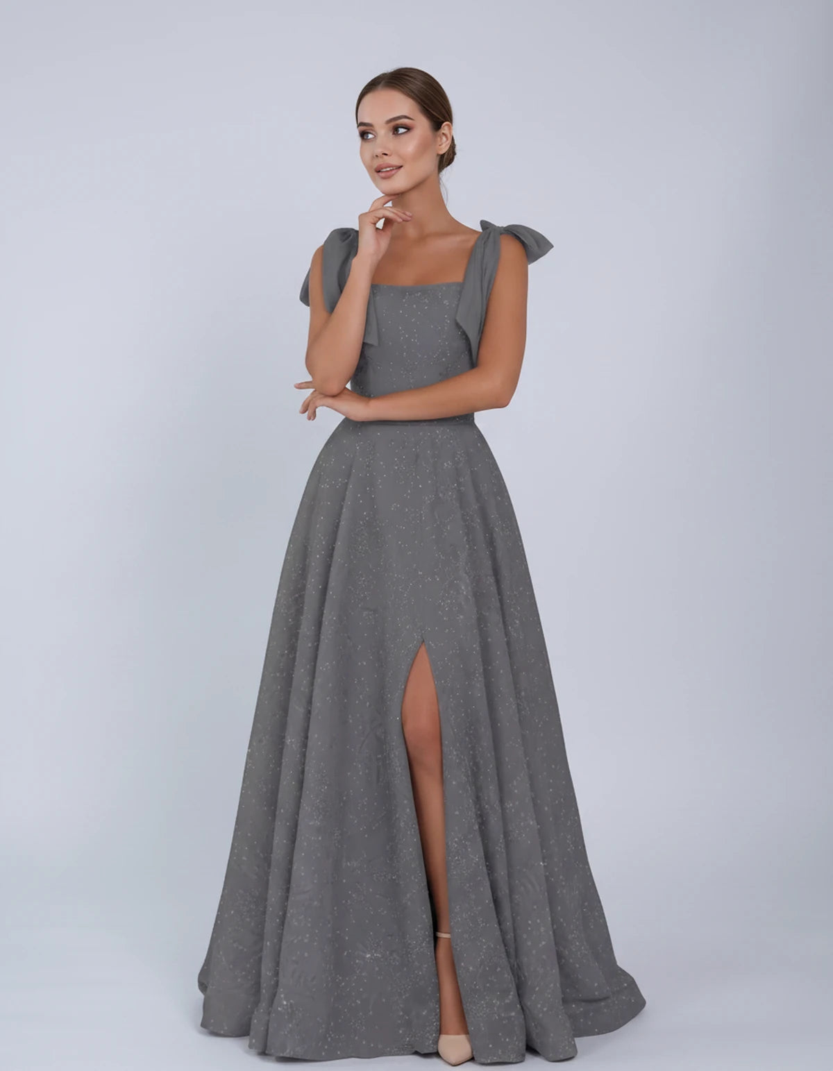 Bellamy Maxi Dress — Grey | SKU: SD-00075-grey-2,SD-00075-grey-4,SD-00075-grey-6,SD-00075-grey-8,SD-00075-grey-10,SD-00075-grey-12,SD-00075-grey-14,SD-00075-grey-16,SD-00075-grey-16W,SD-00075-grey-18W,SD-00075-grey-20W,SD-00075-grey-22W
