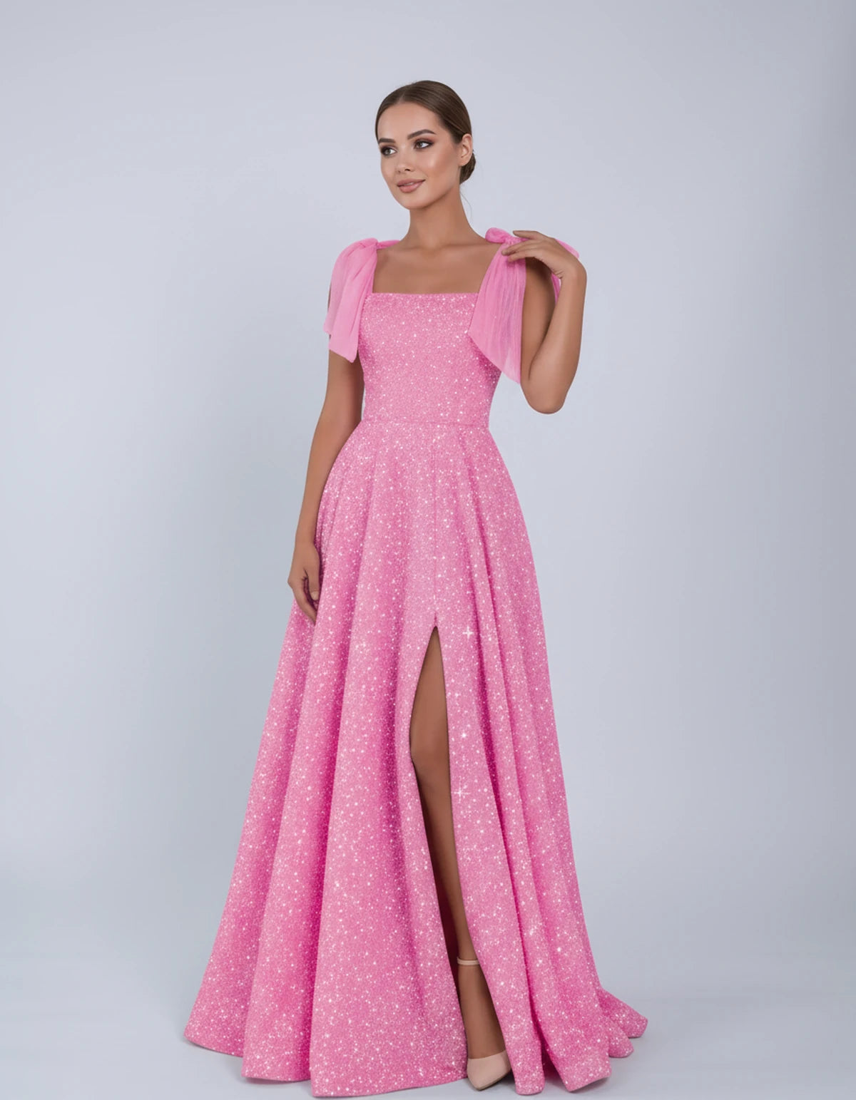 Bellamy Maxi Dress — Pink | SKU: SD-00075-pink-2,SD-00075-pink-4,SD-00075-pink-6,SD-00075-pink-8,SD-00075-pink-10,SD-00075-pink-12,SD-00075-pink-14,SD-00075-pink-16,SD-00075-pink-16W,SD-00075-pink-18W,SD-00075-pink-20W,SD-00075-pink-22W