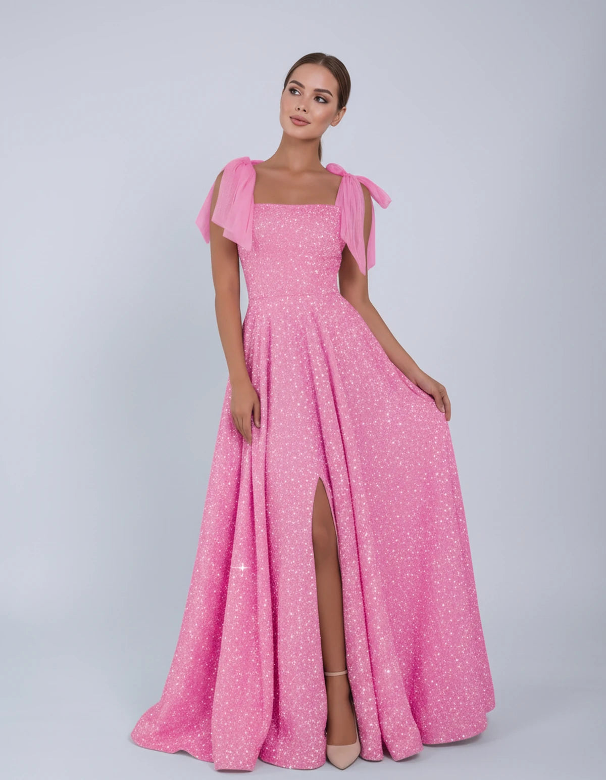Bellamy Maxi Dress — Pink | SKU: SD-00075-pink-2,SD-00075-pink-4,SD-00075-pink-6,SD-00075-pink-8,SD-00075-pink-10,SD-00075-pink-12,SD-00075-pink-14,SD-00075-pink-16,SD-00075-pink-16W,SD-00075-pink-18W,SD-00075-pink-20W,SD-00075-pink-22W