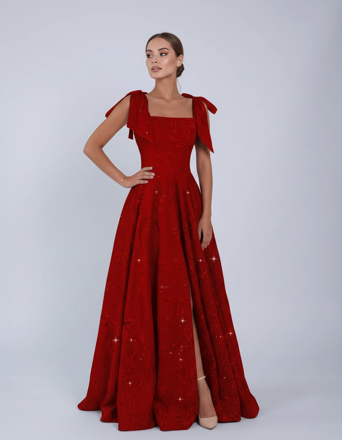 Bellamy Maxi Dress — Red | SKU: SD-00075-red-2,SD-00075-red-4,SD-00075-red-6,SD-00075-red-8,SD-00075-red-10,SD-00075-red-12,SD-00075-red-14,SD-00075-red-16,SD-00075-red-16W,SD-00075-red-18W,SD-00075-red-20W,SD-00075-red-22W