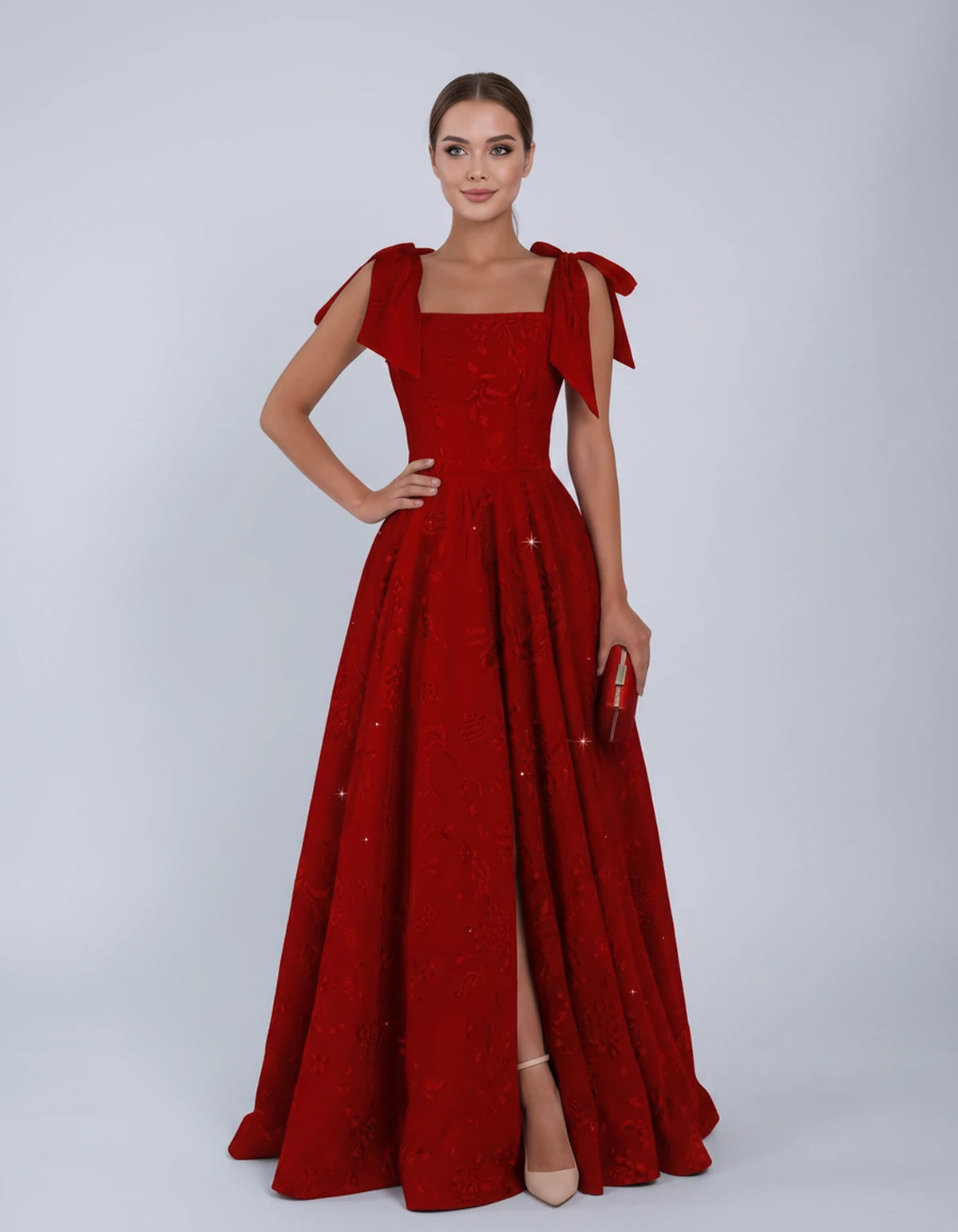 Bellamy Maxi Dress — Red | SKU: SD-00075-red-2,SD-00075-red-4,SD-00075-red-6,SD-00075-red-8,SD-00075-red-10,SD-00075-red-12,SD-00075-red-14,SD-00075-red-16,SD-00075-red-16W,SD-00075-red-18W,SD-00075-red-20W,SD-00075-red-22W