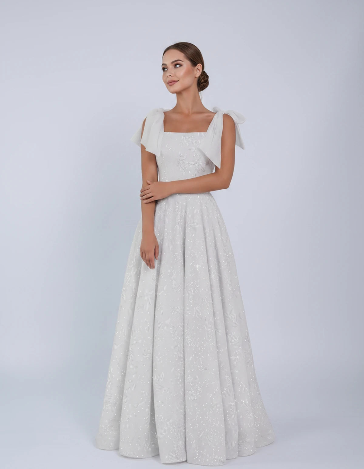 Bellamy Maxi Dress — Silver | SKU: SD-00075-silver-2,SD-00075-silver-4,SD-00075-silver-6,SD-00075-silver-8,SD-00075-silver-10,SD-00075-silver-12,SD-00075-silver-14,SD-00075-silver-16,SD-00075-silver-16W,SD-00075-silver-18W,SD-00075-silver-20W,SD-00075-silver-22W