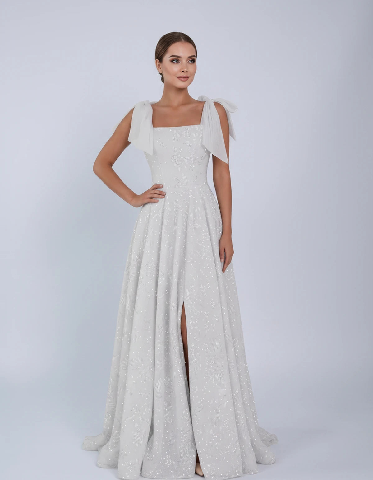 Bellamy Maxi Dress — Silver | SKU: SD-00075-silver-2,SD-00075-silver-4,SD-00075-silver-6,SD-00075-silver-8,SD-00075-silver-10,SD-00075-silver-12,SD-00075-silver-14,SD-00075-silver-16,SD-00075-silver-16W,SD-00075-silver-18W,SD-00075-silver-20W,SD-00075-silver-22W
