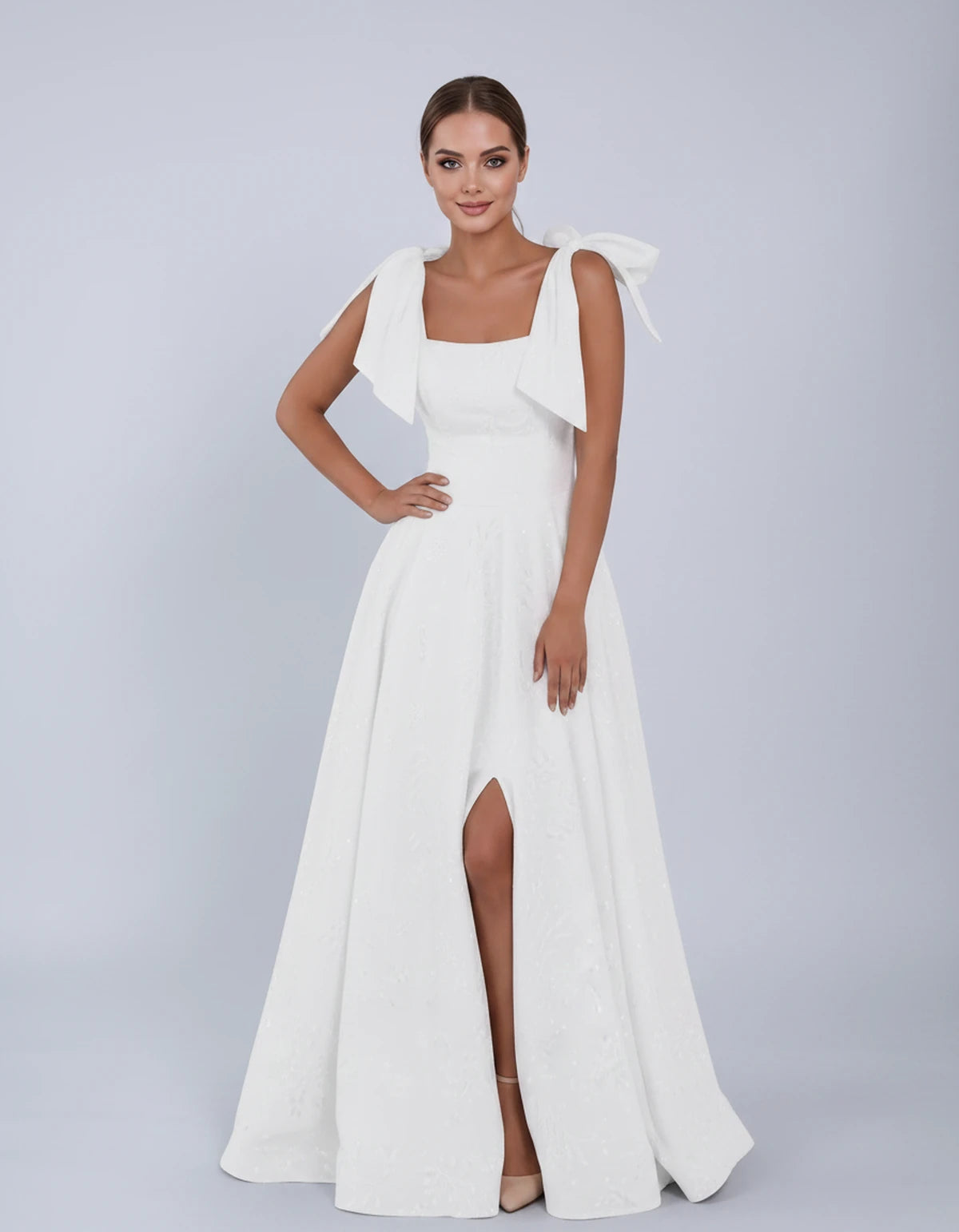 Bellamy Maxi Dress — White | SKU: SD-00075-white-2,SD-00075-white-4,SD-00075-white-6,SD-00075-white-8,SD-00075-white-10,SD-00075-white-12,SD-00075-white-14,SD-00075-white-16,SD-00075-white-16W,SD-00075-white-18W,SD-00075-white-20W,SD-00075-white-22W