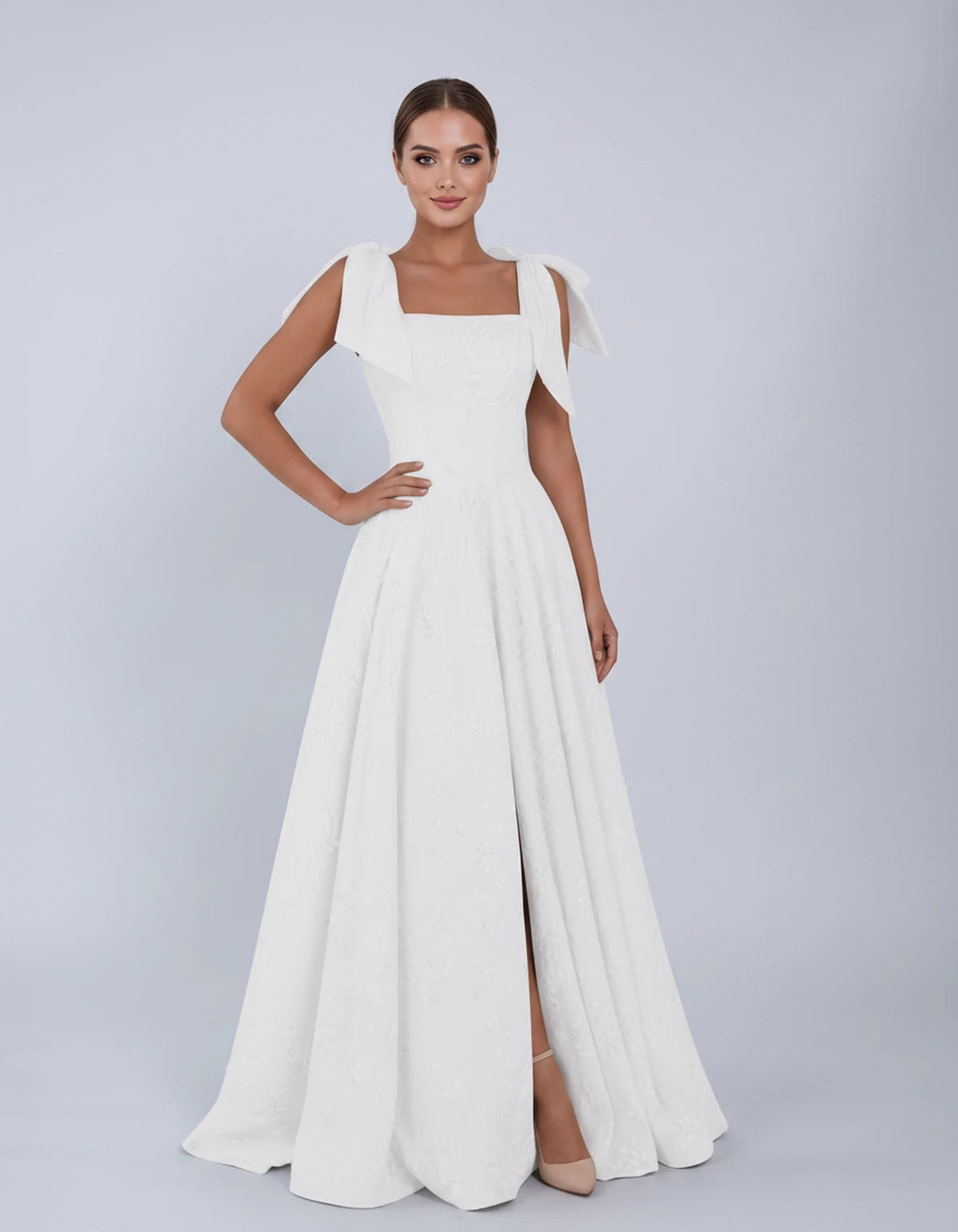 Bellamy Maxi Dress — White | SKU: SD-00075-white-2,SD-00075-white-4,SD-00075-white-6,SD-00075-white-8,SD-00075-white-10,SD-00075-white-12,SD-00075-white-14,SD-00075-white-16,SD-00075-white-16W,SD-00075-white-18W,SD-00075-white-20W,SD-00075-white-22W