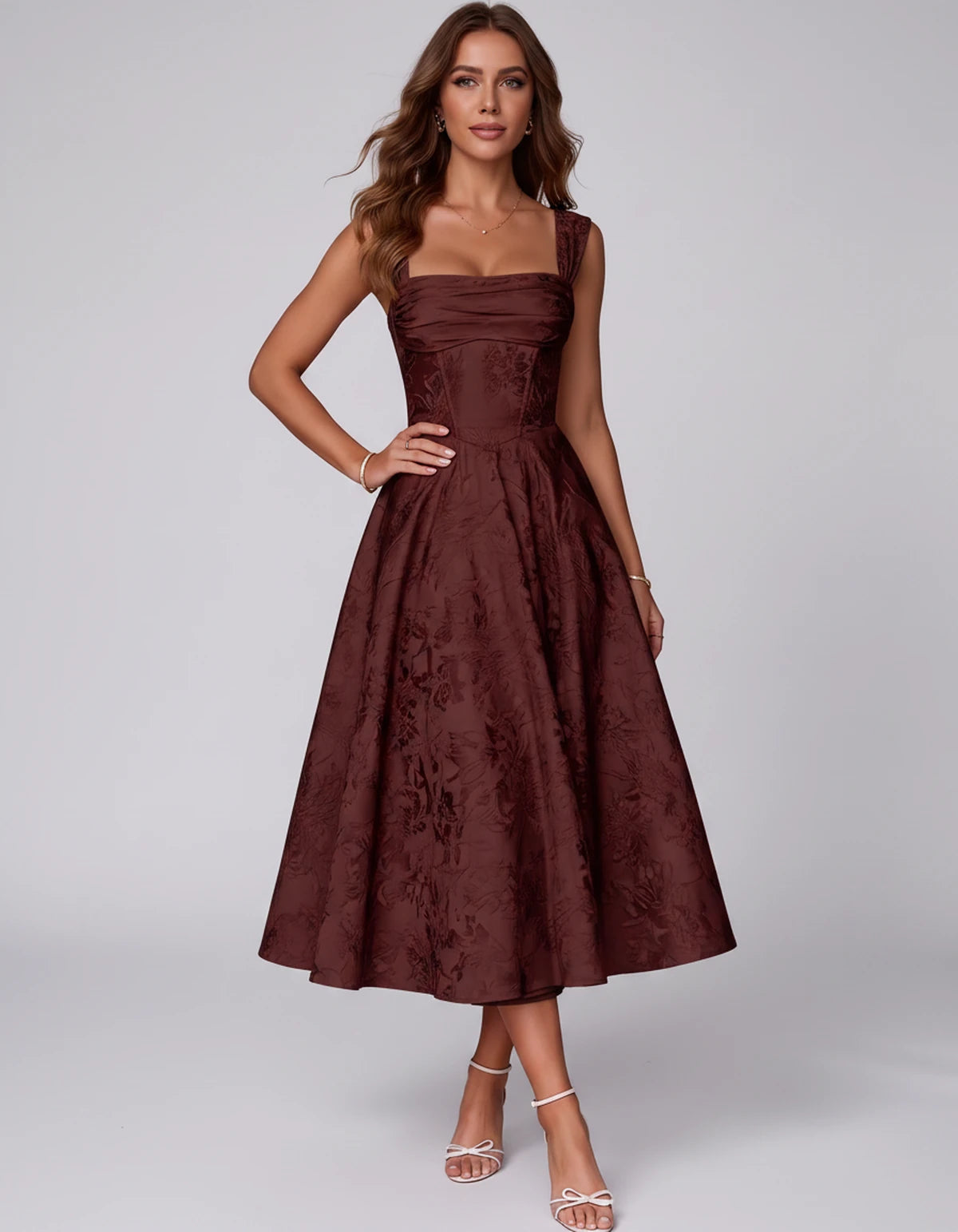 Bellerose Midi Dresses — Black | SKU: SD-42237-black-10,SD-42237-black-12,SD-42237-black-14,SD-42237-black-16,SD-42237-black-16W,SD-42237-black-18W,SD-42237-black-2,SD-42237-black-20W,SD-42237-black-22W,SD-42237-black-4,SD-42237-black-6,SD-42237-black-8