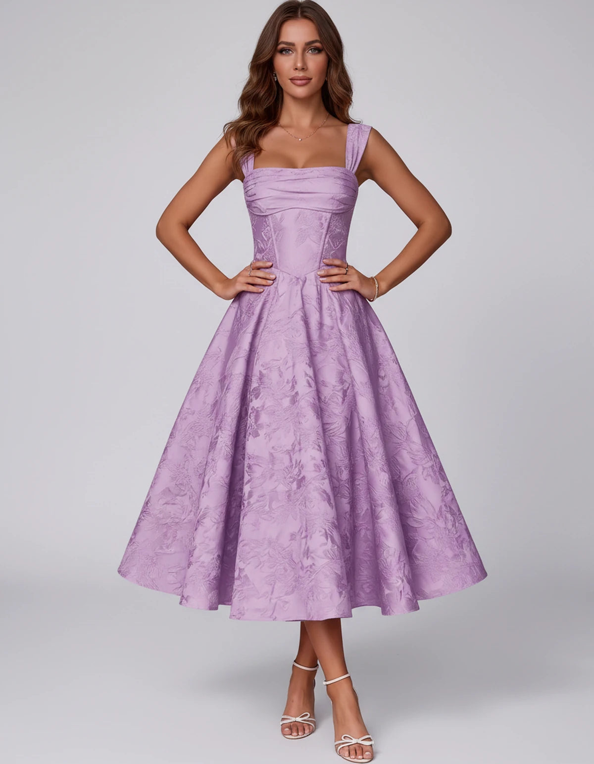 Bellerose Midi Dresses — Dusty Purple | SKU: SD-42237-dustypurple-2,SD-42237-dustypurple-4,SD-42237-dustypurple-6,SD-42237-dustypurple-8,SD-42237-dustypurple-10,SD-42237-dustypurple-12,SD-42237-dustypurple-14,SD-42237-dustypurple-16,SD-42237-dustypurple-16W,SD-42237-dustypurple-18W,SD-42237-dustypurple-20W,SD-42237-dustypurple-22W
