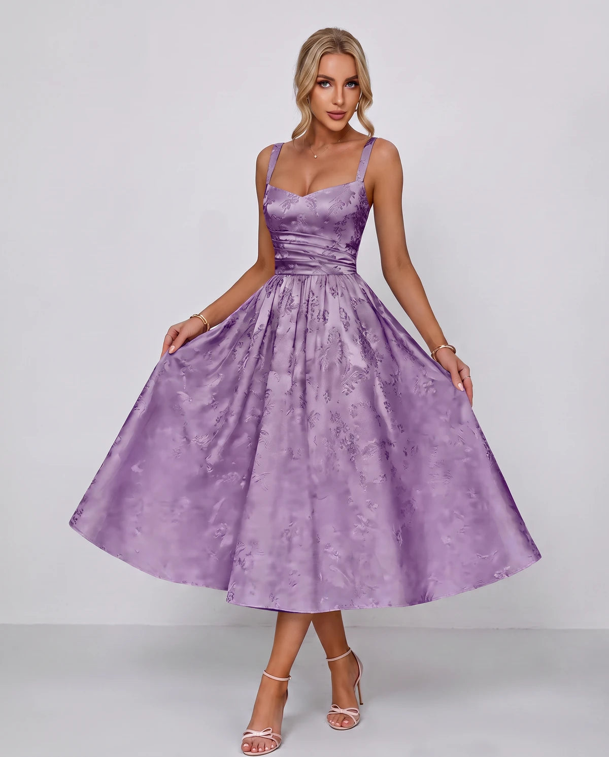 Belvedere Midi Dresses — Dusty Purple