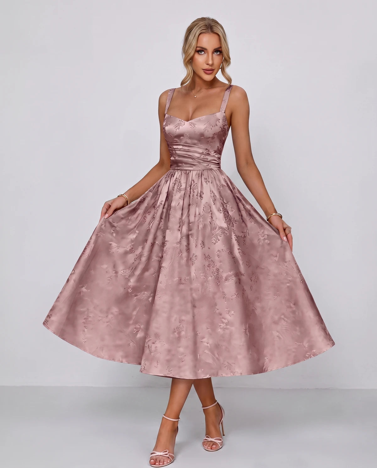 Belvedere Midi Dresses — Dusty Rose